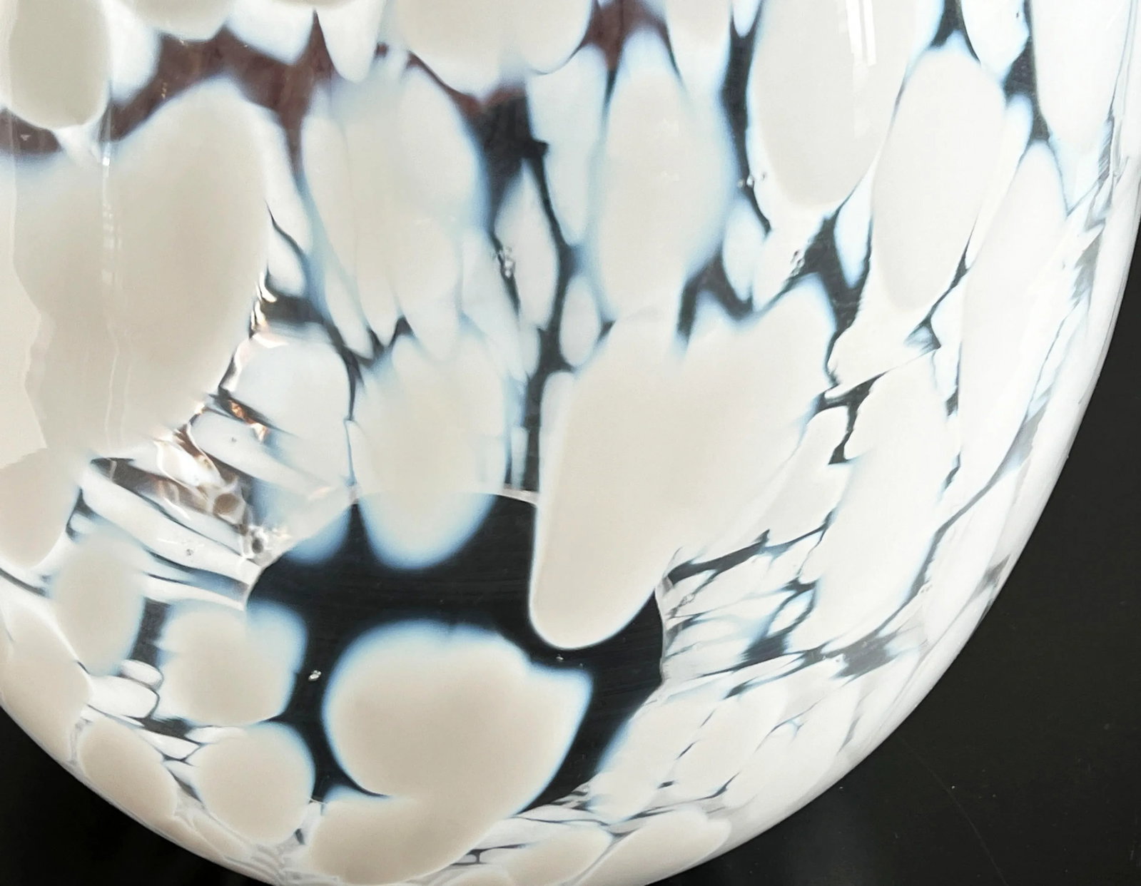 Large Vintage 15" Murano Art Glass White Blown Glass Egg Sculpture - 7