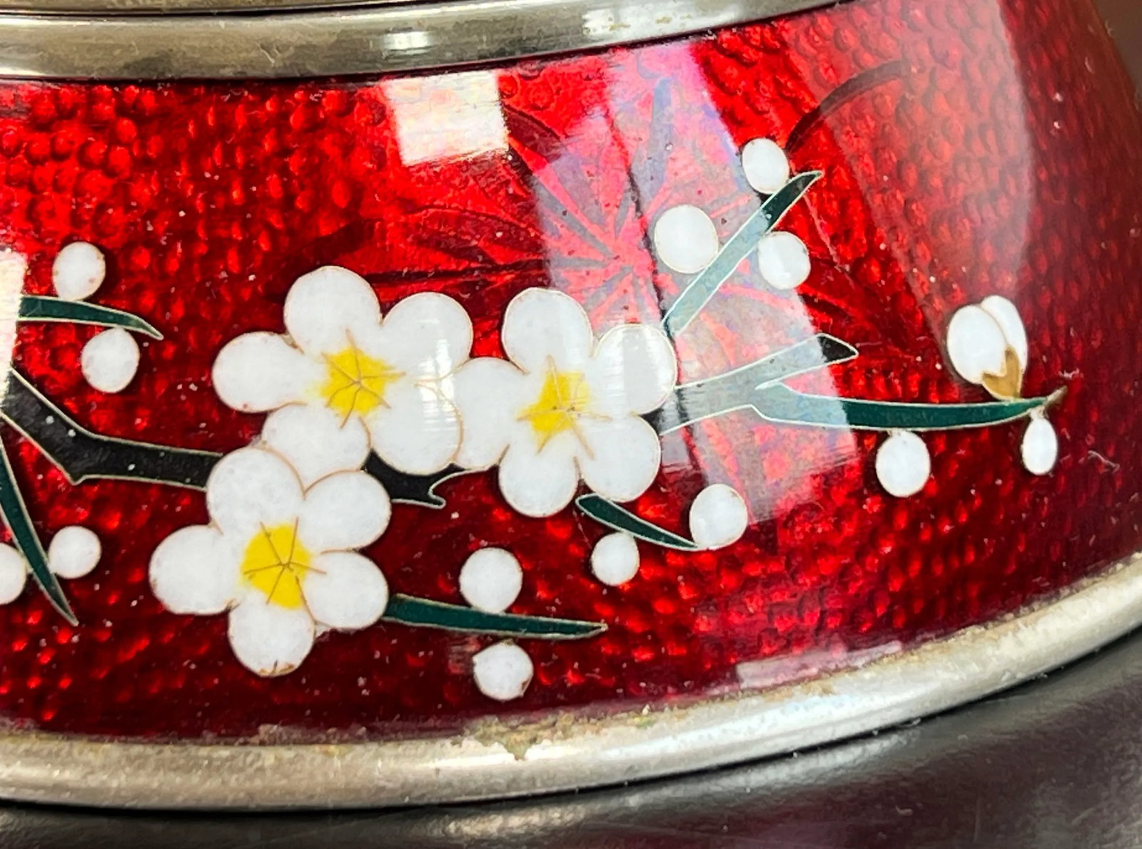 Vintage Showa Era Japanese Cloisonne Jewelry / Trinket Box by Sato - 10