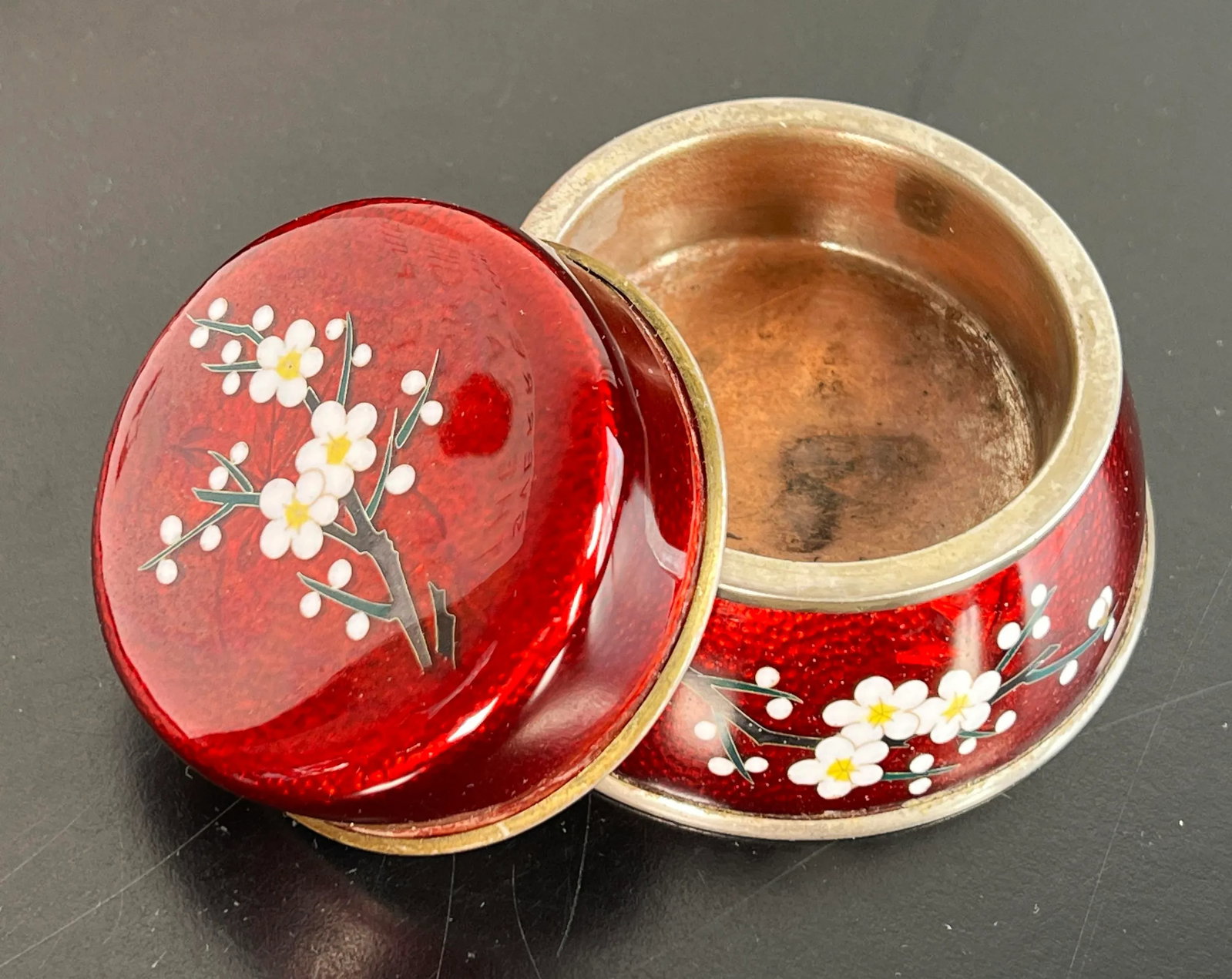 Vintage Showa Era Japanese Cloisonne Jewelry / Trinket Box by Sato - 11
