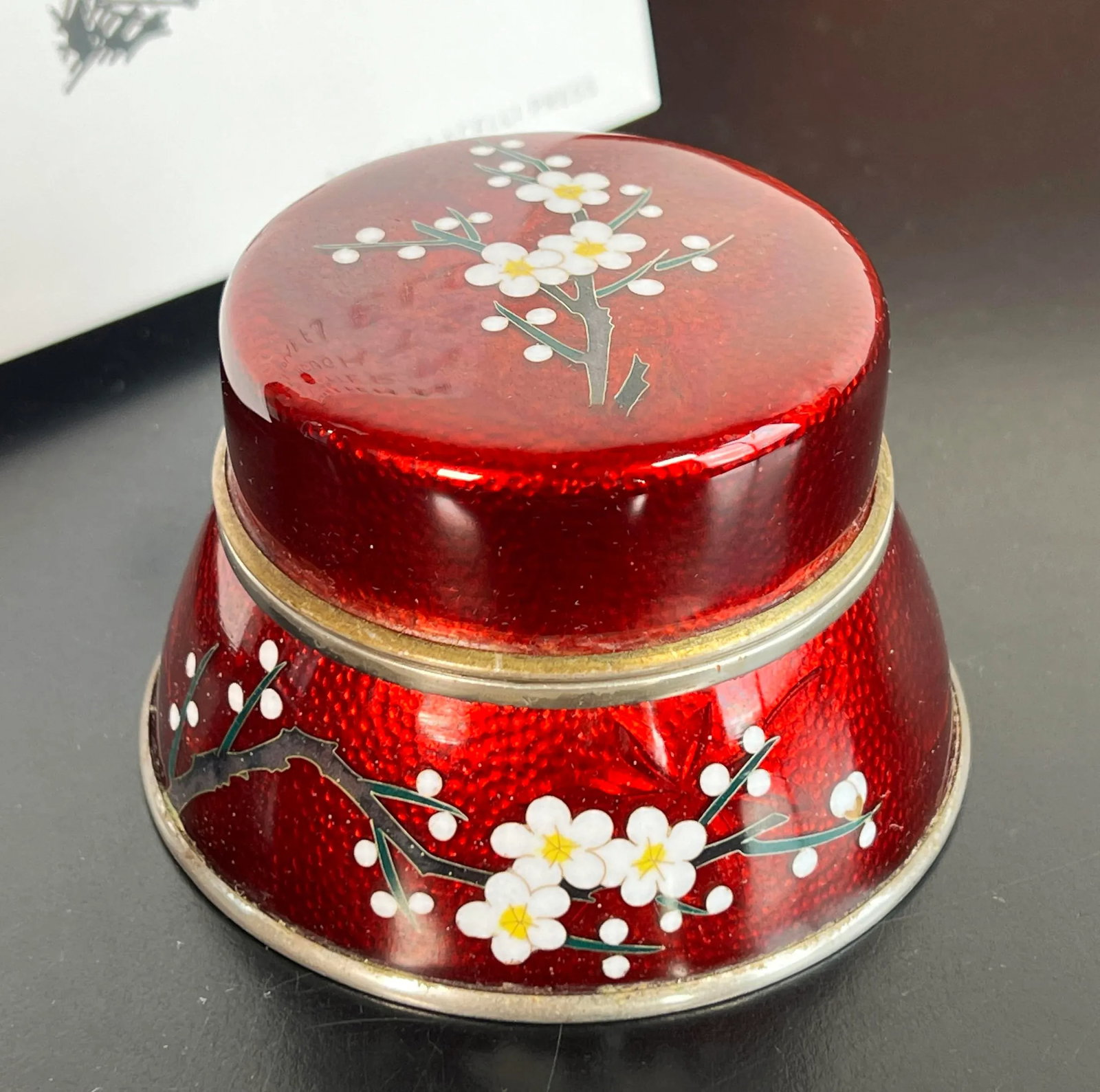 Vintage Showa Era Japanese Cloisonne Jewelry / Trinket Box by Sato - 4