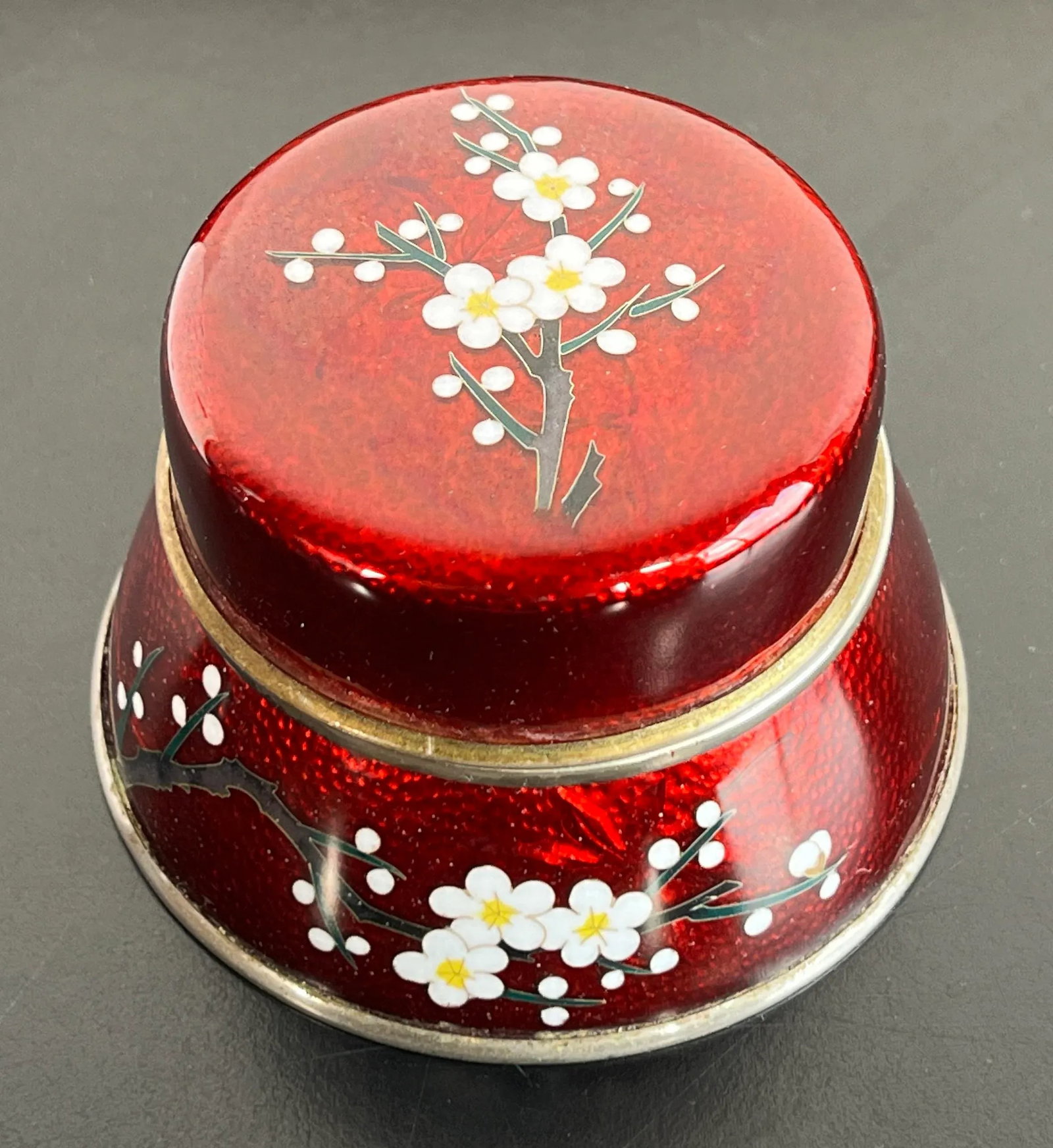 Vintage Showa Era Japanese Cloisonne Jewelry / Trinket Box by Sato - 6
