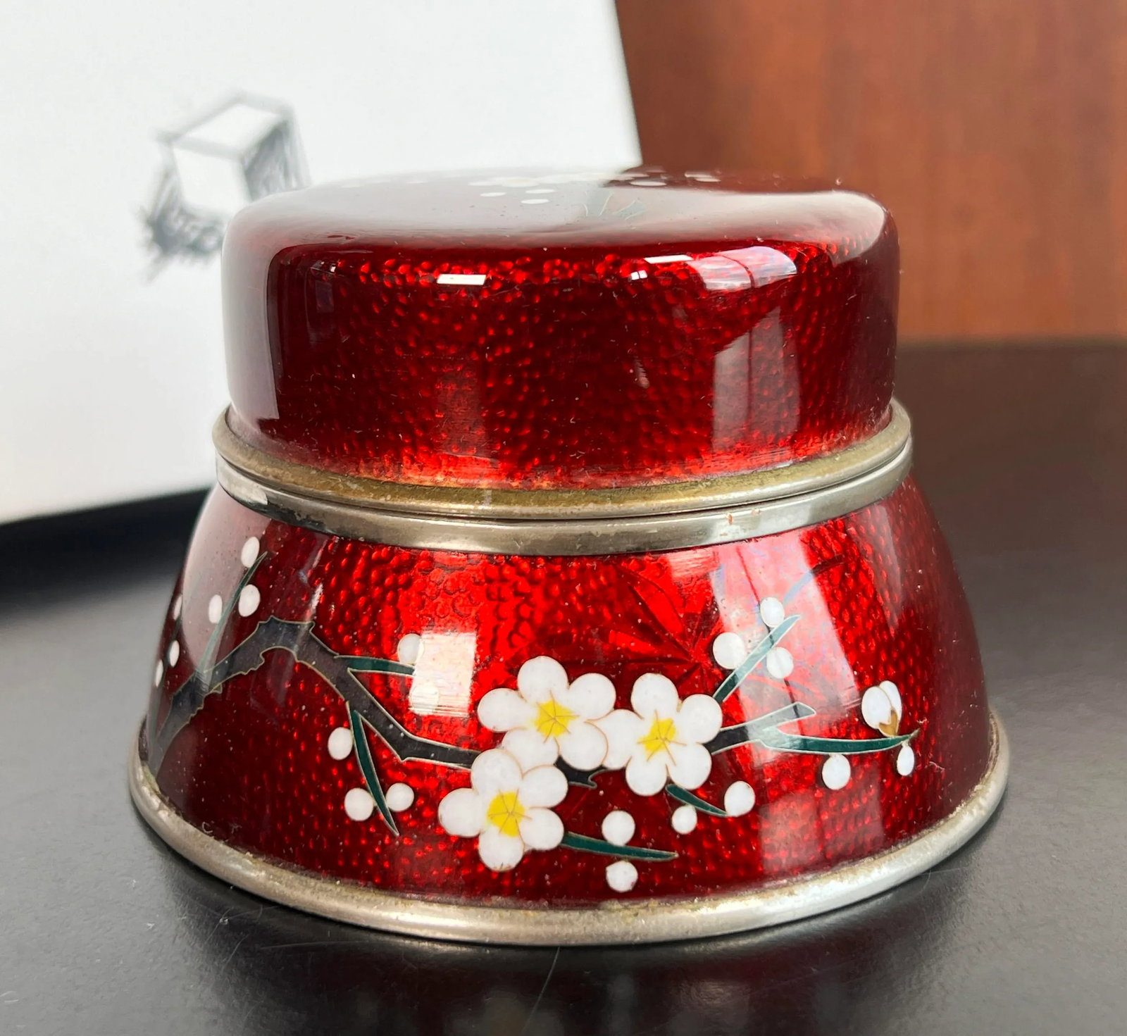 Vintage Showa Era Japanese Cloisonne Jewelry / Trinket Box by Sato - 7