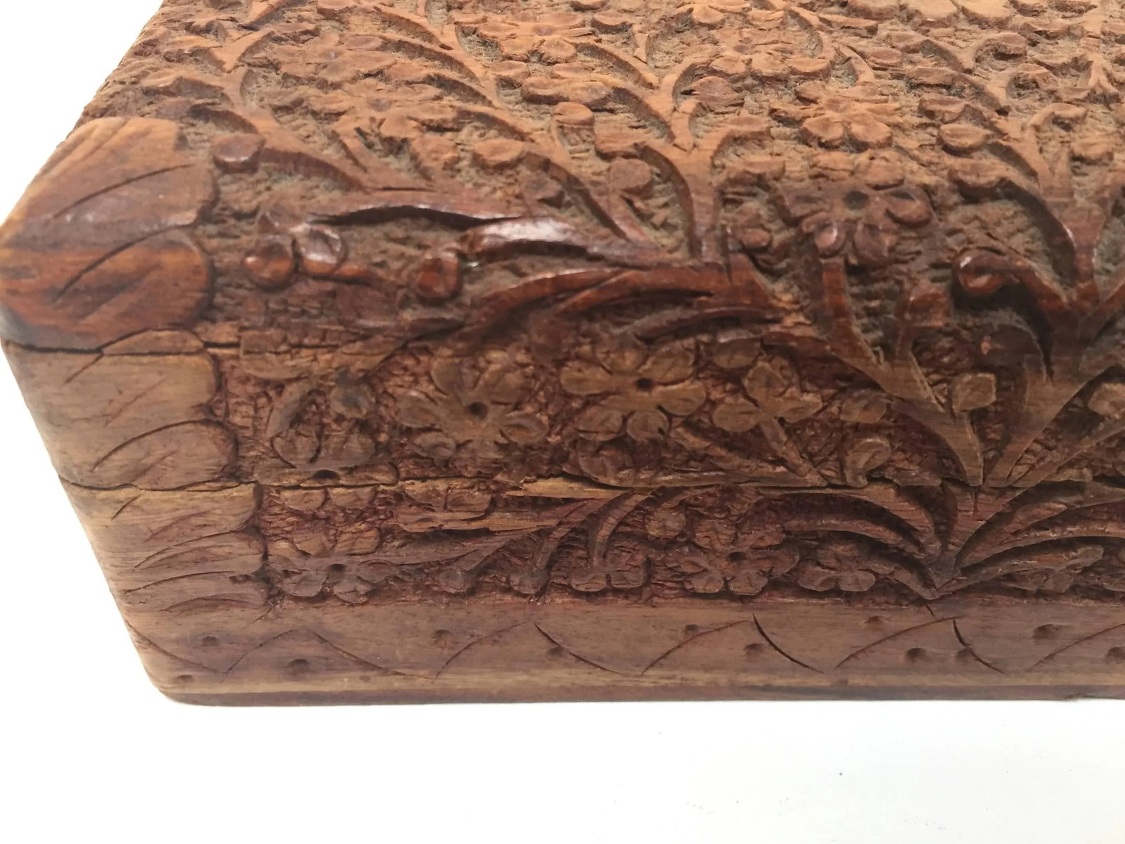 Anglo Raj Hand-Carved Decorative Box - 2