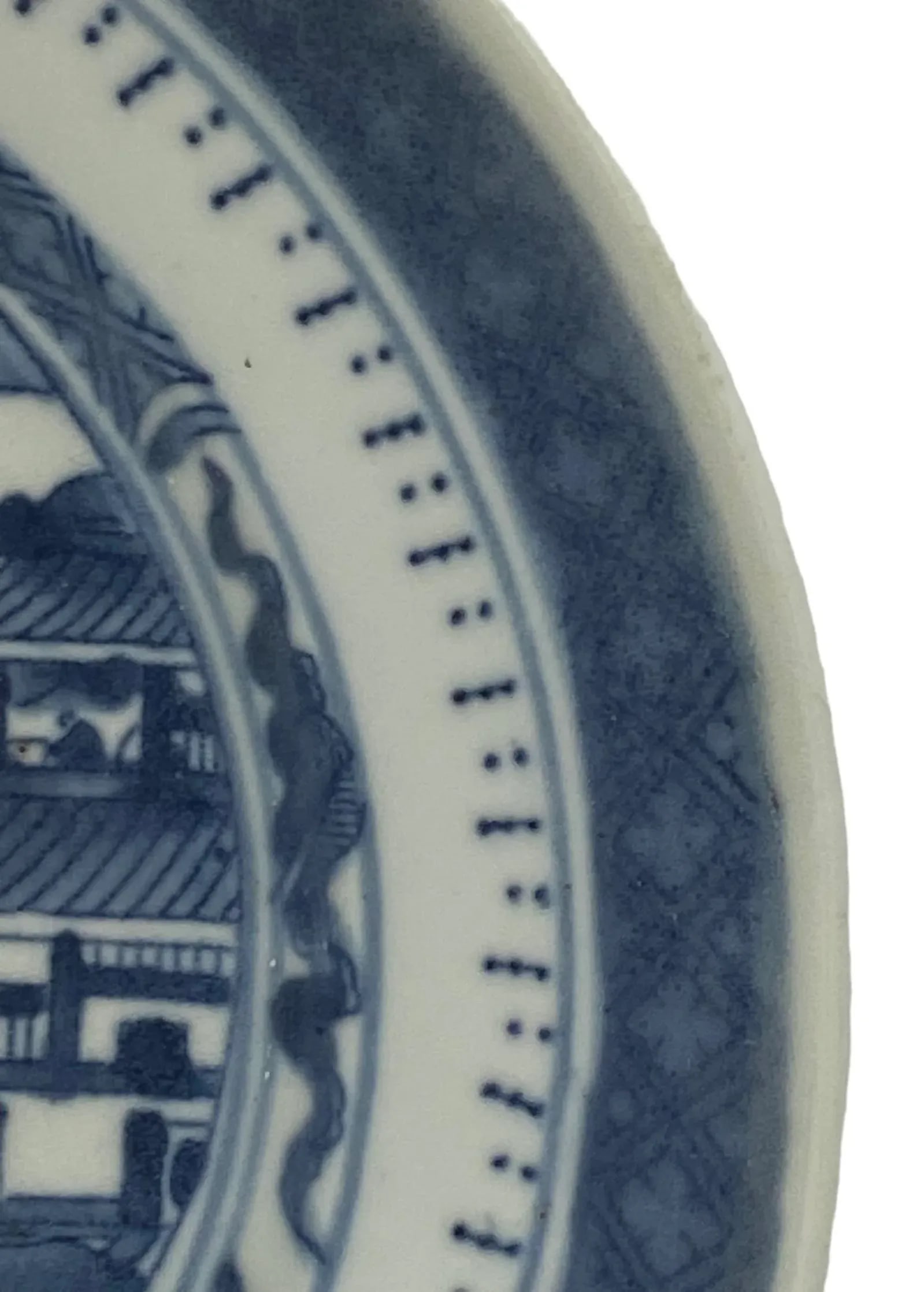 Vintage Chinoiserie Blue and White Ceramic Decorative Oval Serving Platter - 8