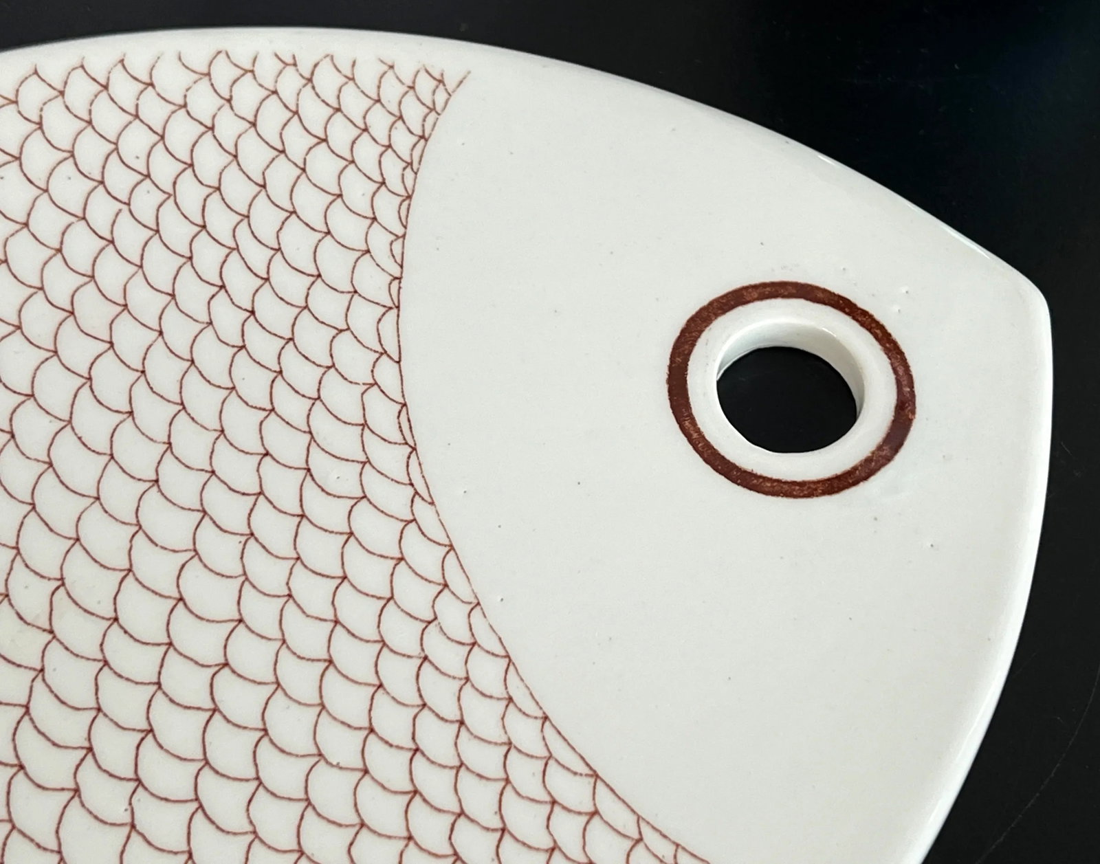 Vintage Mid Century Modern Arabia of Finland Fish Ceramic Trivet / Cheese Board - 2