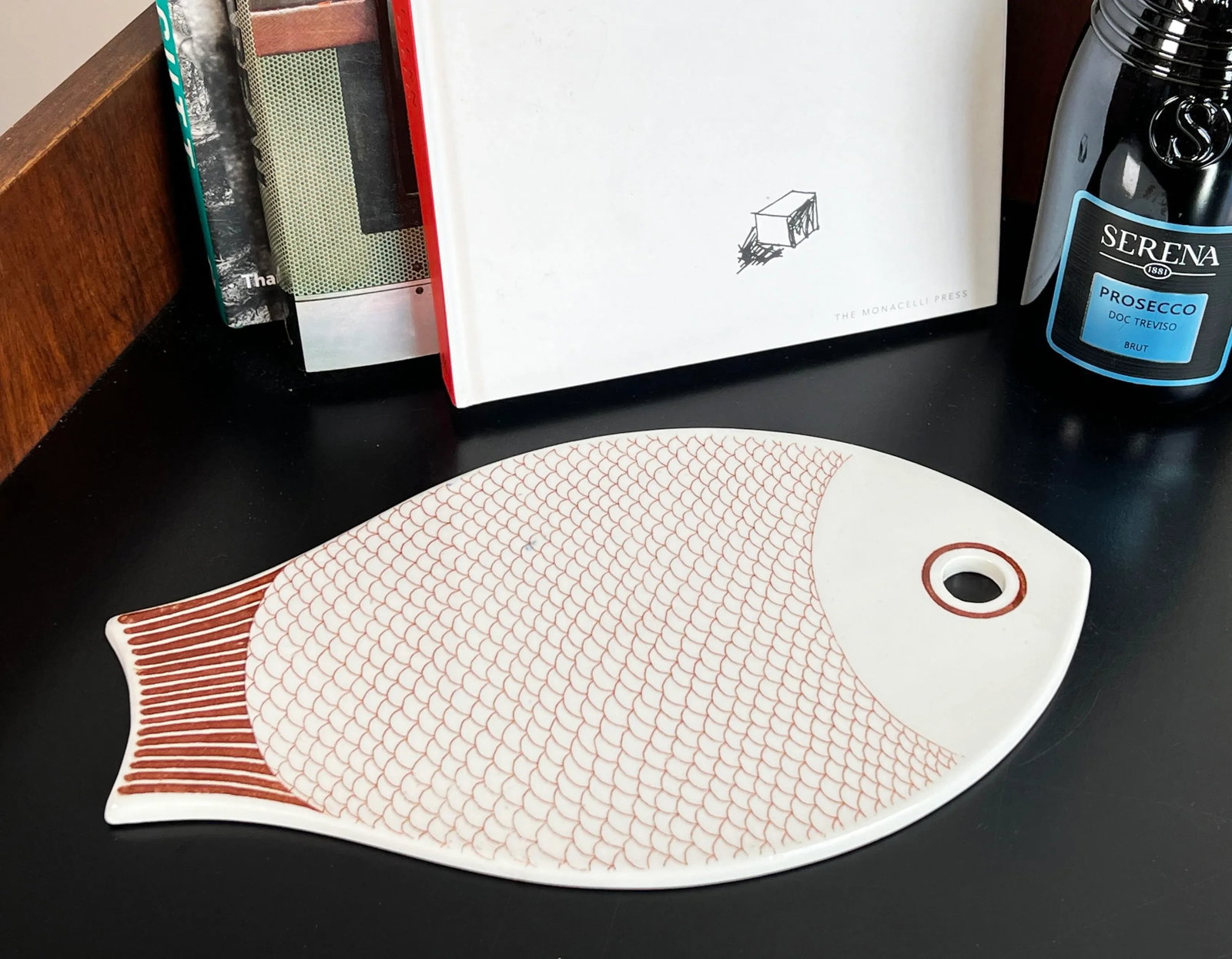 Vintage Mid Century Modern Arabia of Finland Fish Ceramic Trivet / Cheese Board - 3