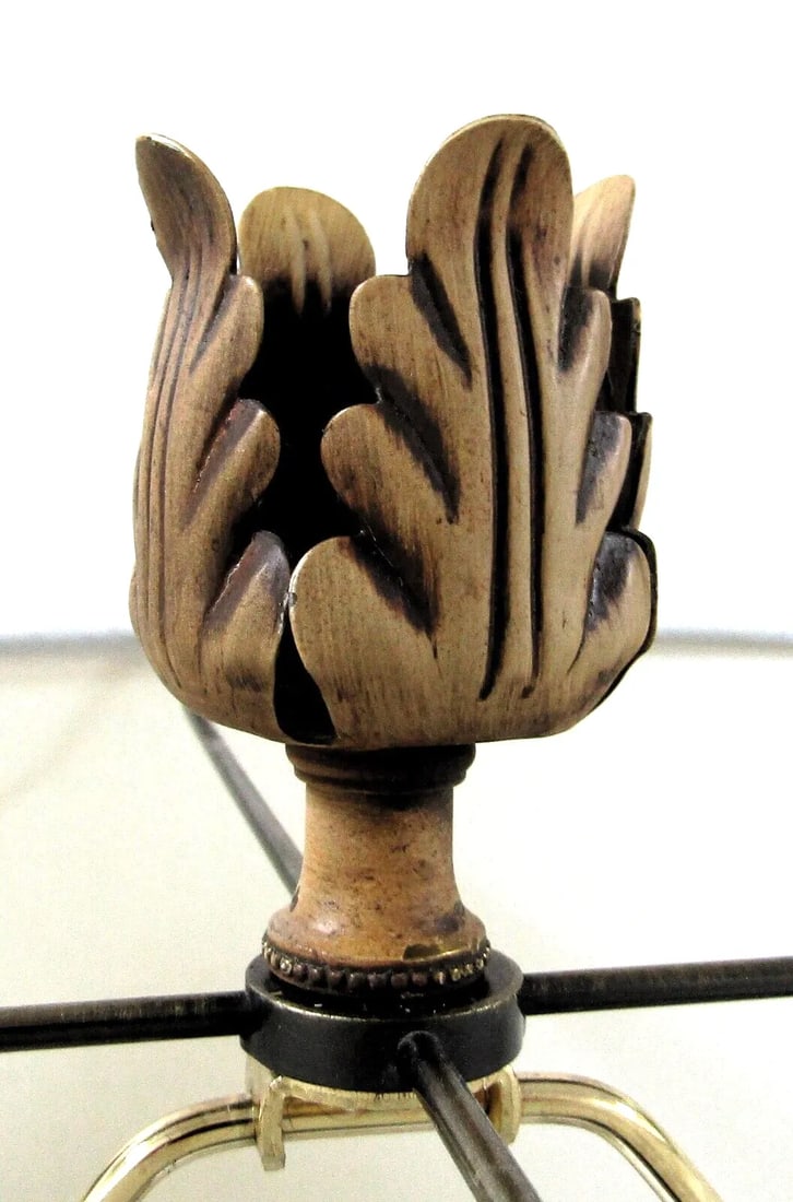 Vintage Lampcrafters Lexington Nc Carved Wood Dove on Metal Curved Branch Lamp - 6