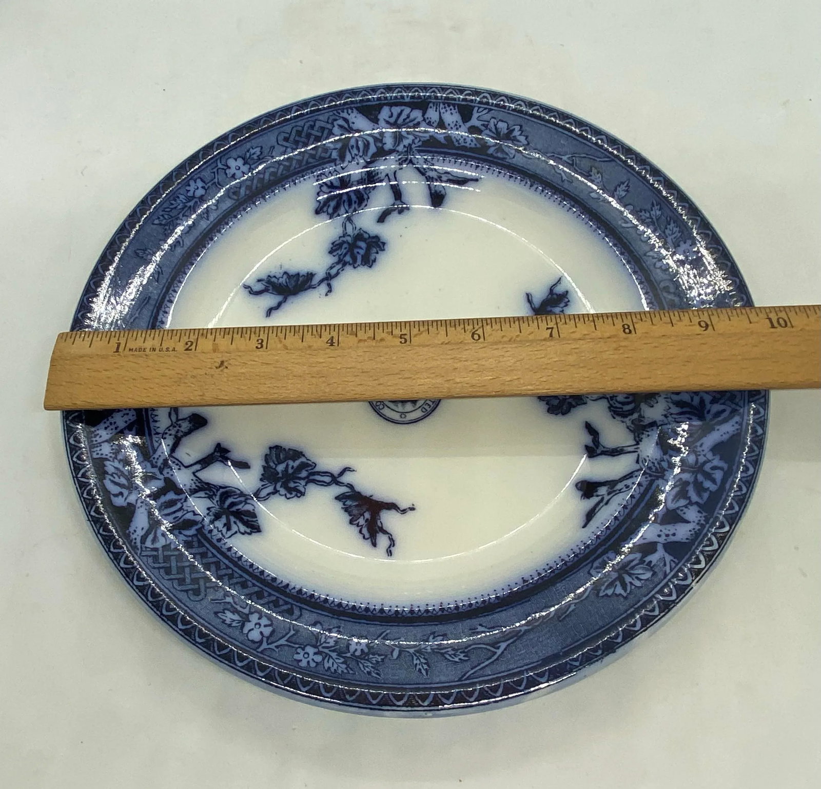Early 1900's English Co-Operative Wholesale Society Limited Flow Blue Dinner Plates - a Pair - 11