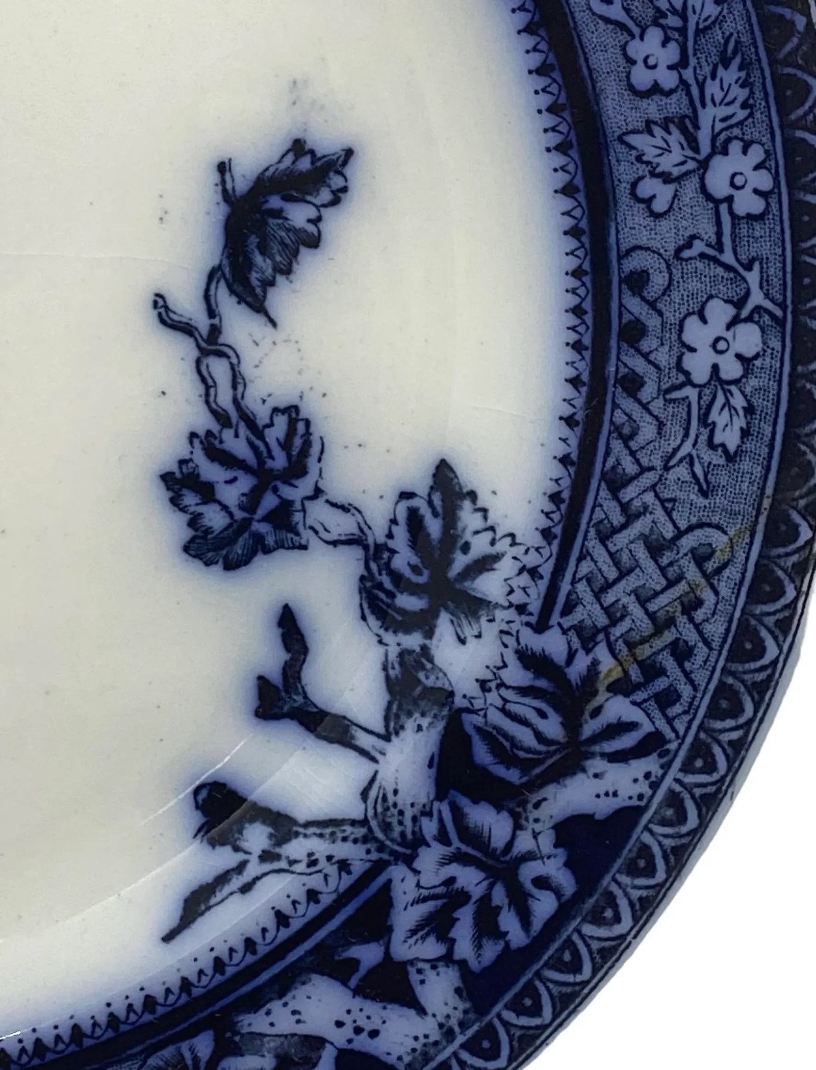 Early 1900's English Co-Operative Wholesale Society Limited Flow Blue Dinner Plates - a Pair - 4