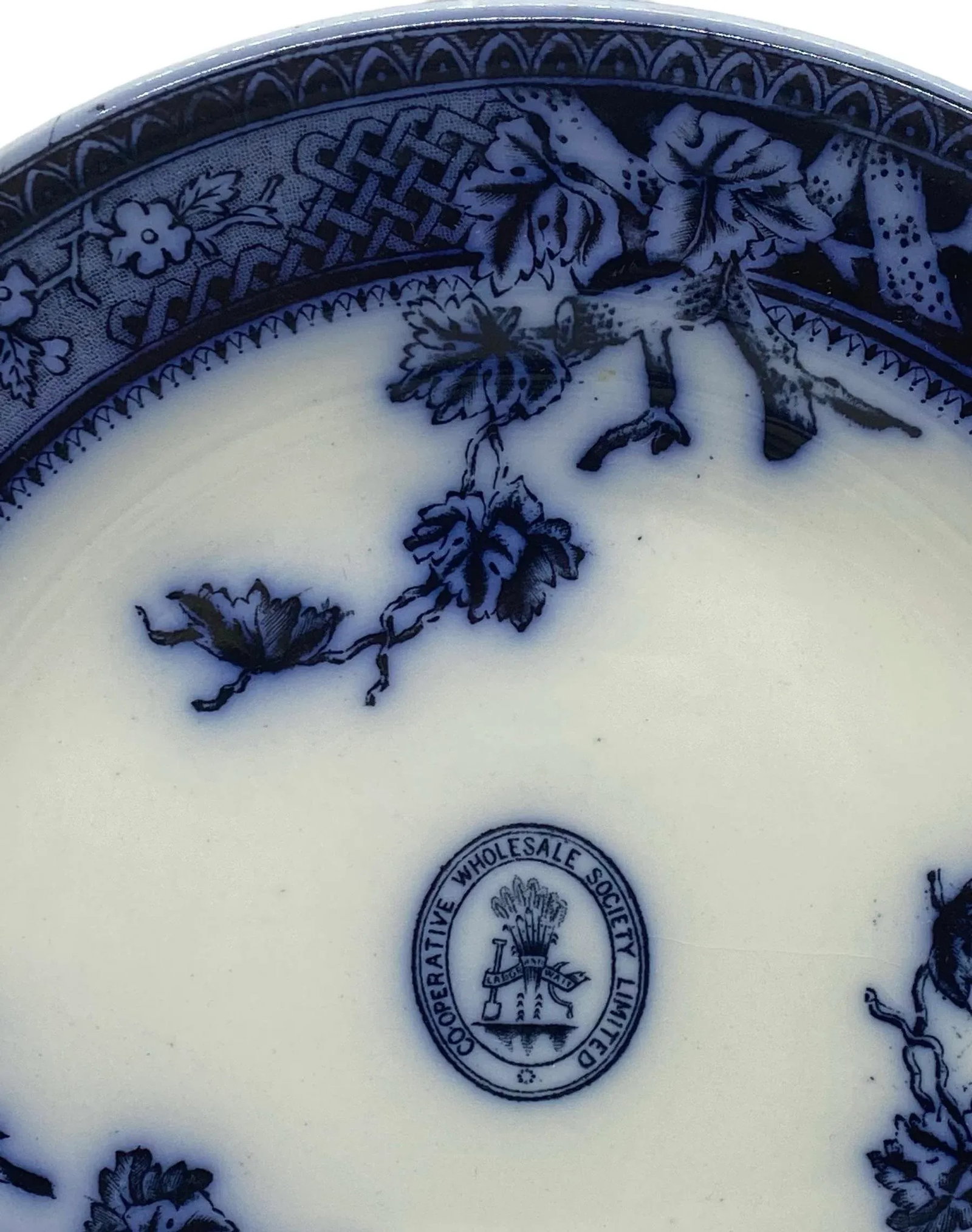 Early 1900's English Co-Operative Wholesale Society Limited Flow Blue Dinner Plates - a Pair - 5