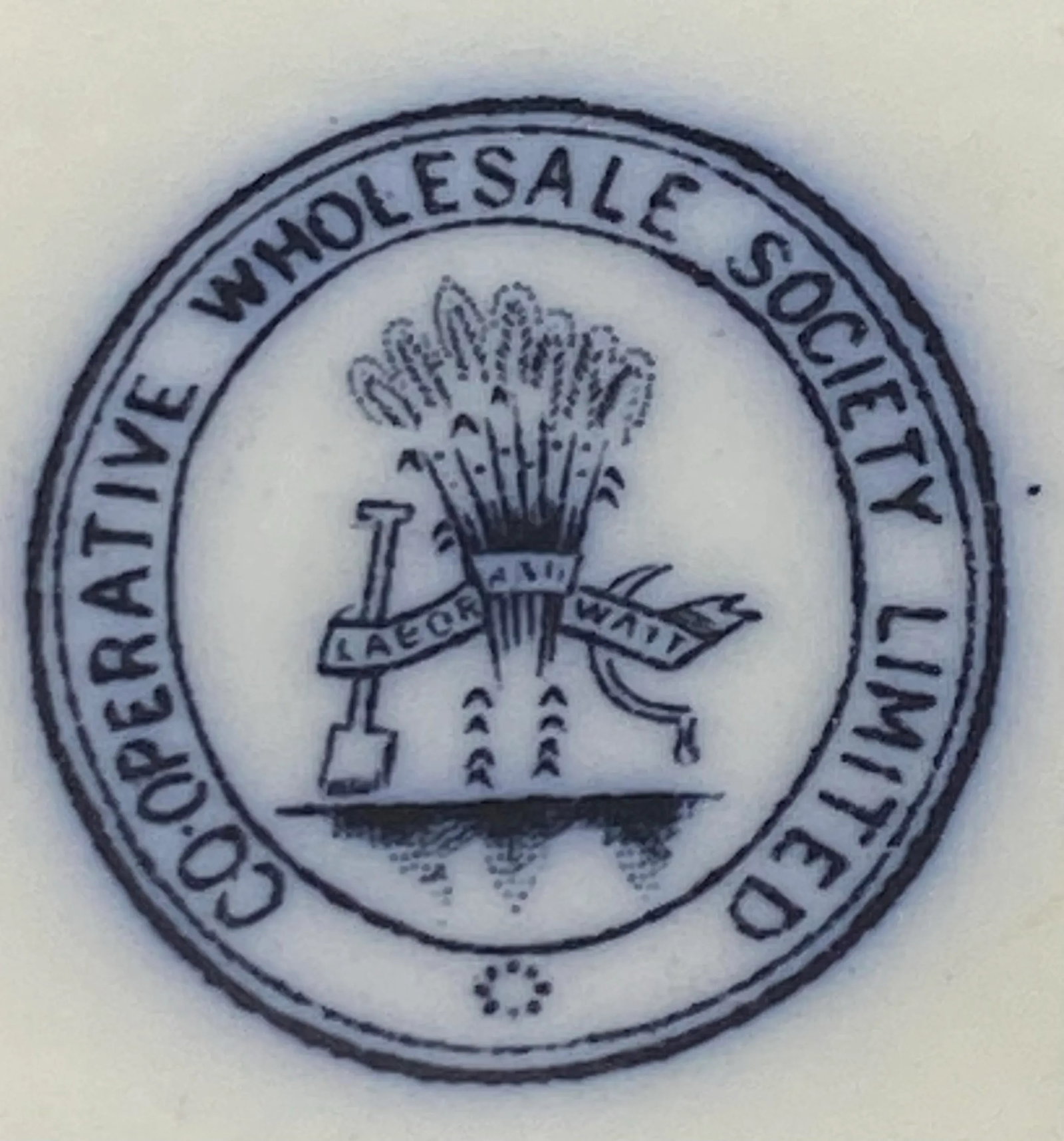 Early 1900's English Co-Operative Wholesale Society Limited Flow Blue Dinner Plates - a Pair - 7
