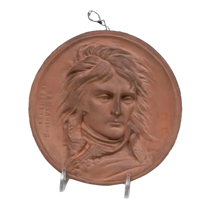 Terracotta Ceramic Bust Plaque of Napoleon Bonaparte by David Daangers: A very fine example of the work od David d'angers A very talented 19th century ceramicist sculpture. Le general Bonaparte Condition: Alterations: Original Condition Unaltered Imperfections: Some Imper