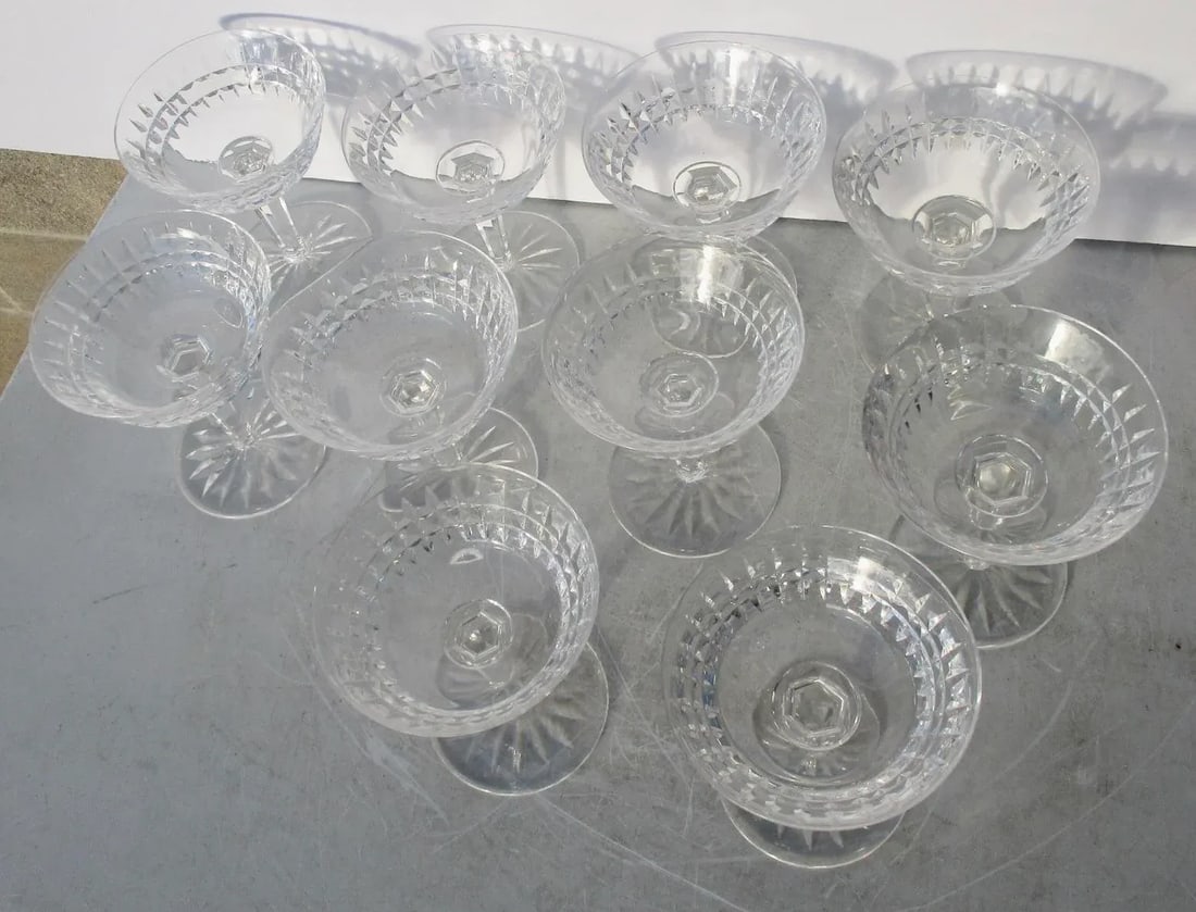 Waterford Glenmore Cut Crystal Champagne Coupes Set of 10 - 4