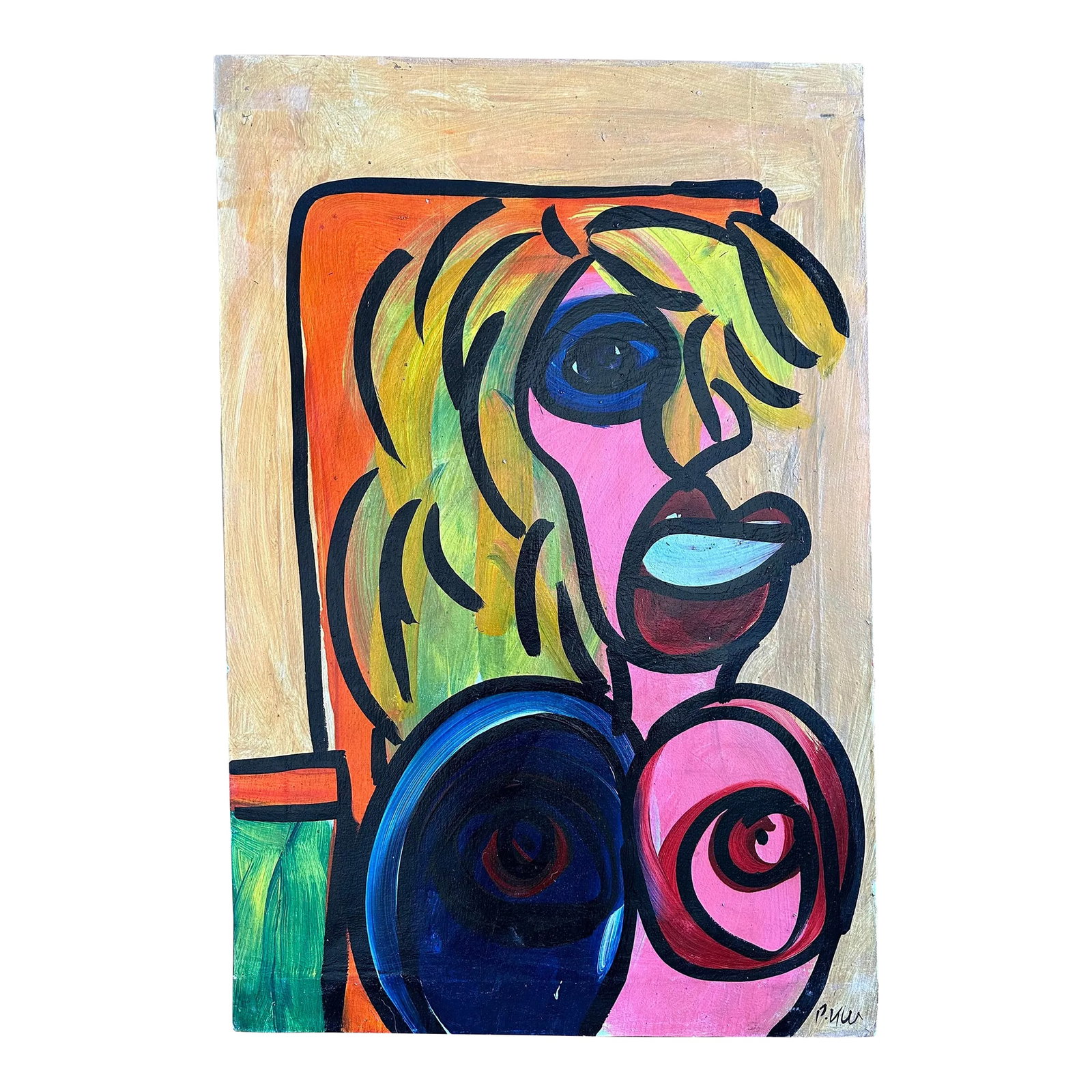 Original Peter Keil Painting - Junge Wilde Collection: Peter Keil is a German artist who focuses primarily on abstract expressionism. Keil painted with some of the greats, including Joan Miro, Pablo Picasso and Andy Warhol, to name a few. This is a