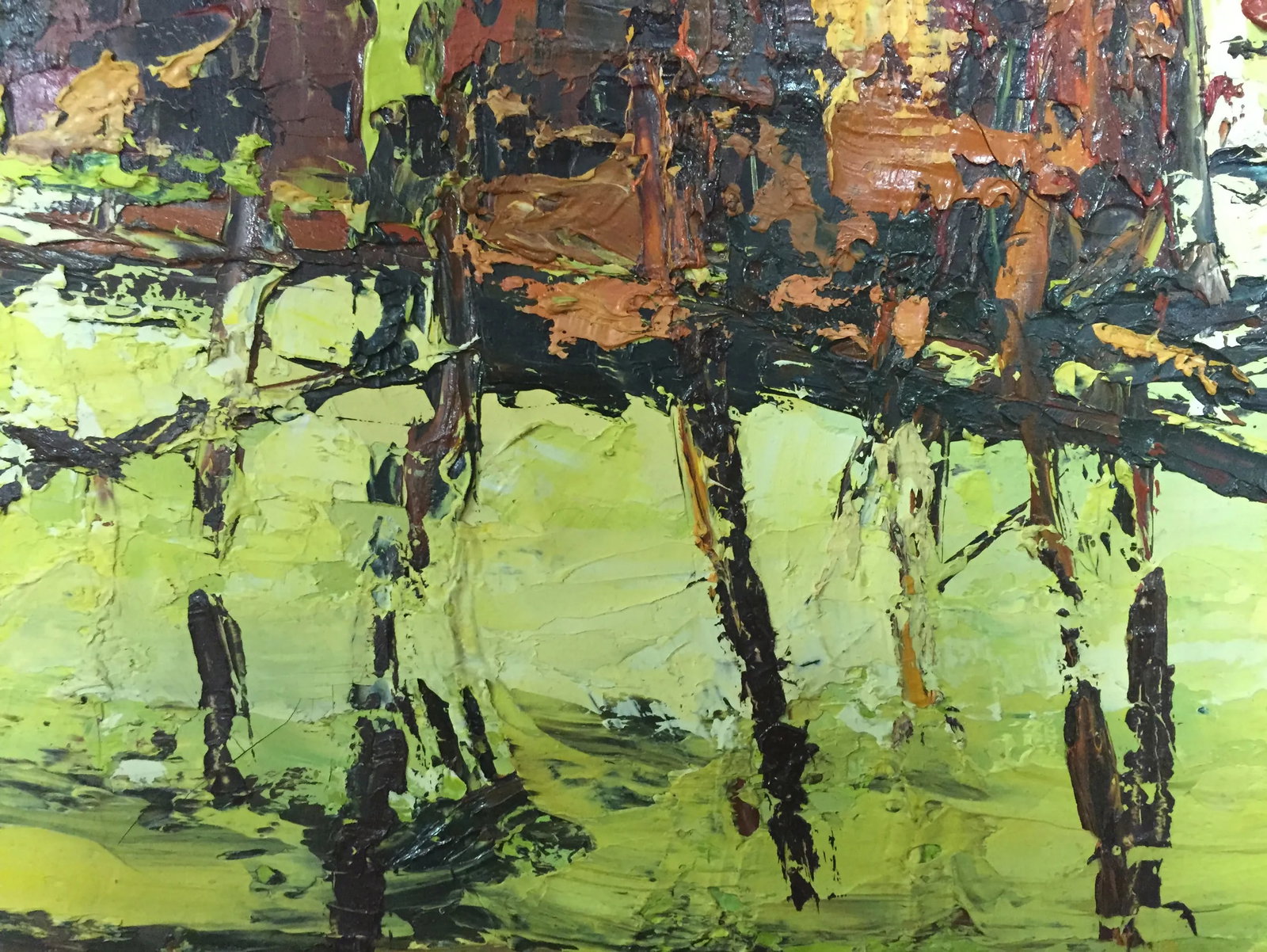 Impressionist Abstract Boats Oil on Canvas - 5