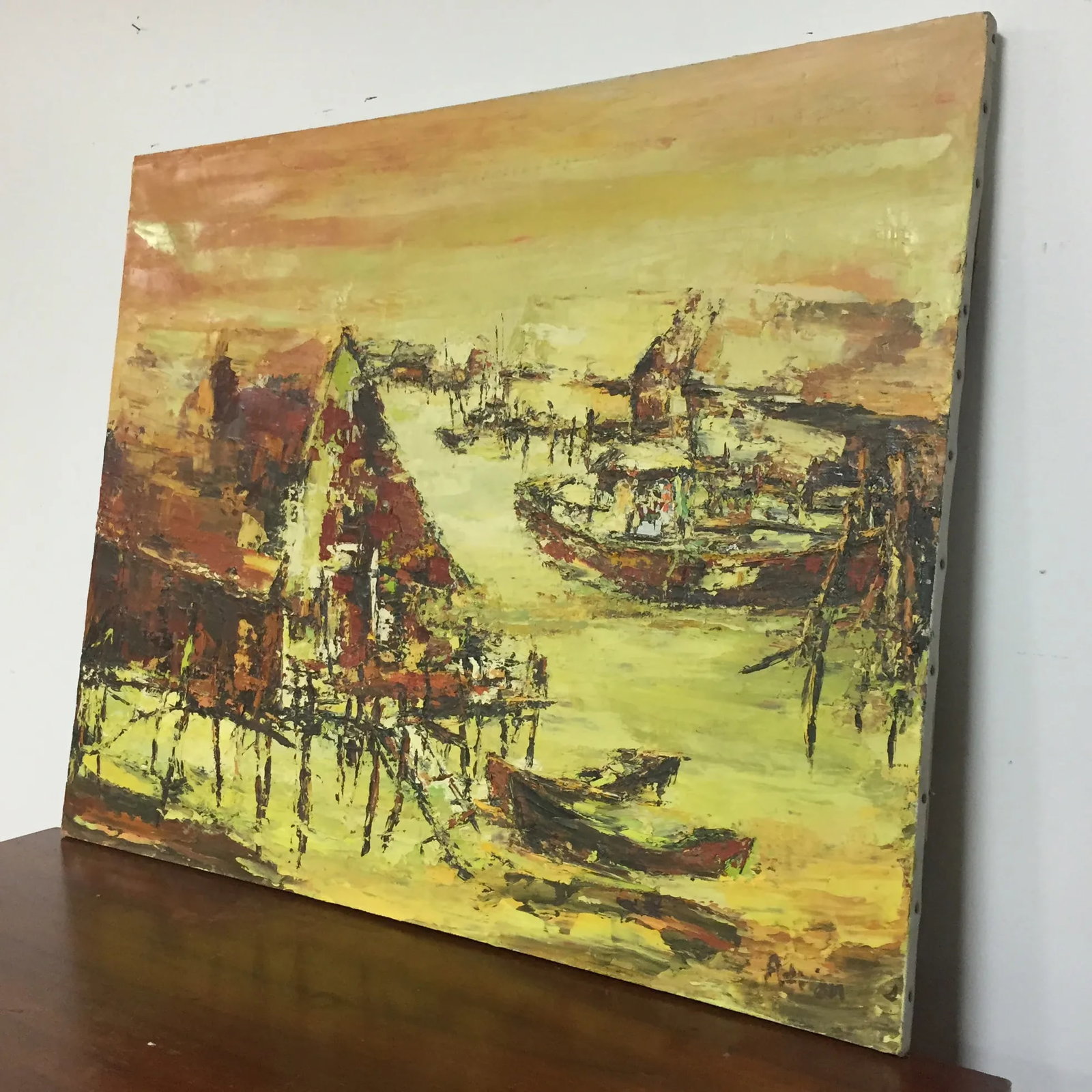 Impressionist Abstract Boats Oil on Canvas - 6