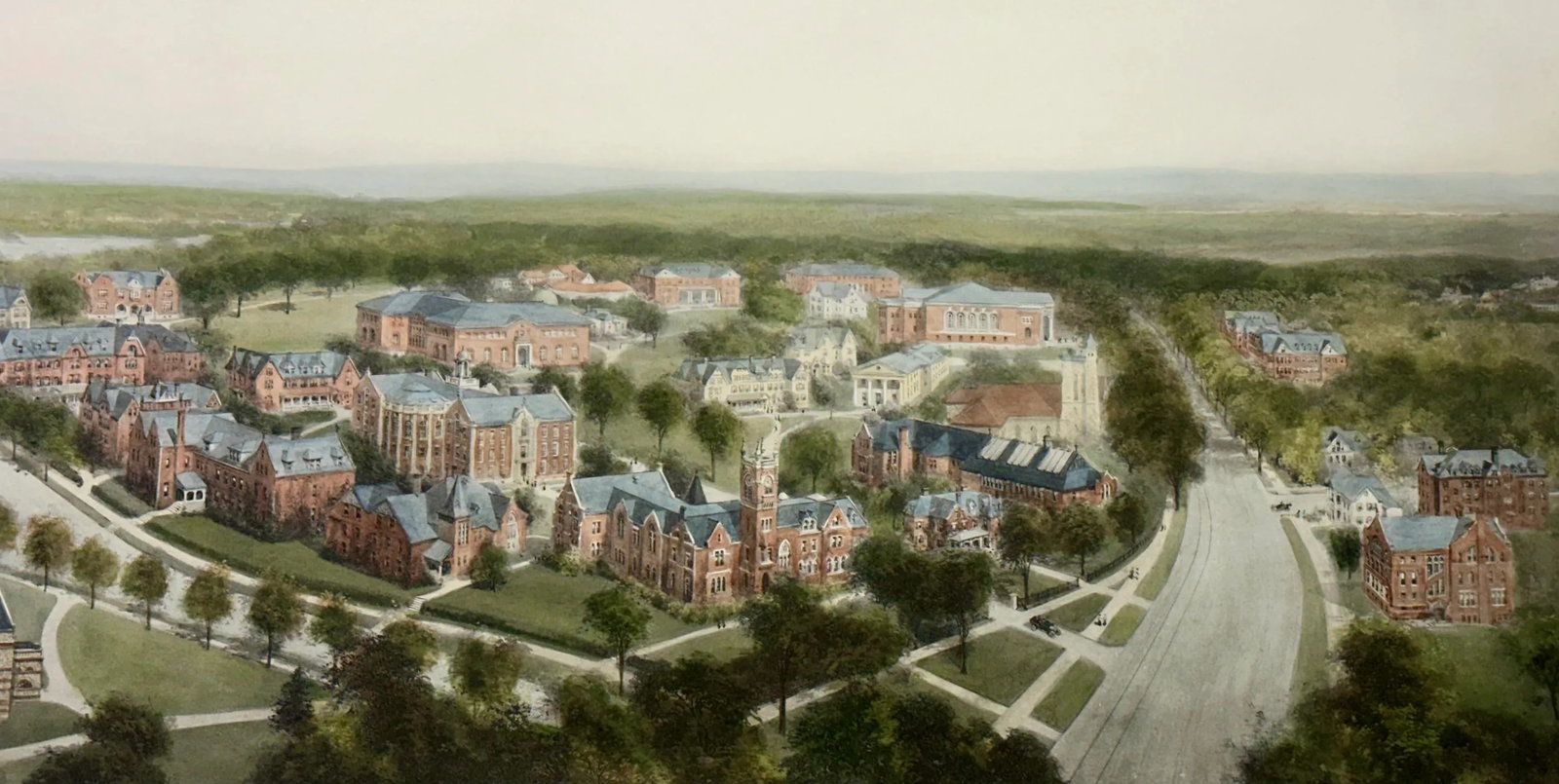 Smith College Engraving, After Richard Rummell, c.1913 - Hand-Colored Print, Large - 3