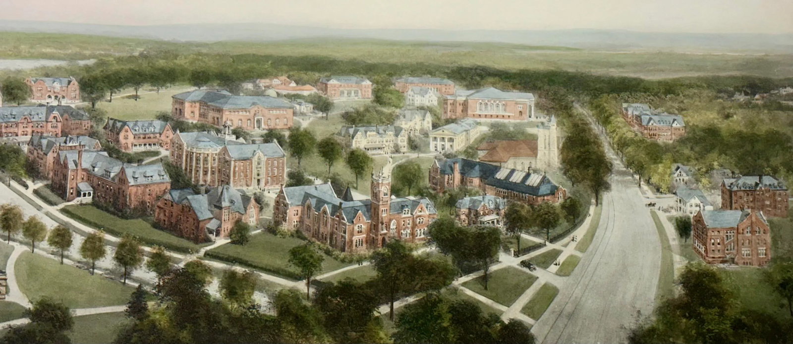 Smith College Engraving, After Richard Rummell, c.1913 - Hand-Colored Print, Large - 4