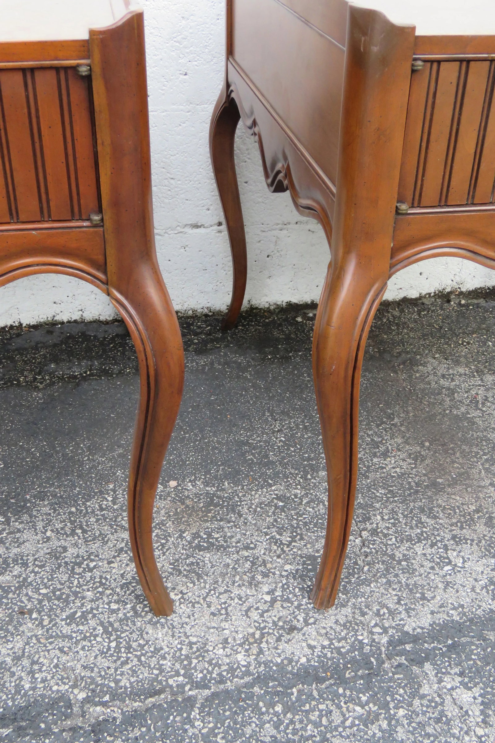 Baker French Burlwood Side End Lamp Accent Tables a Pair - 12