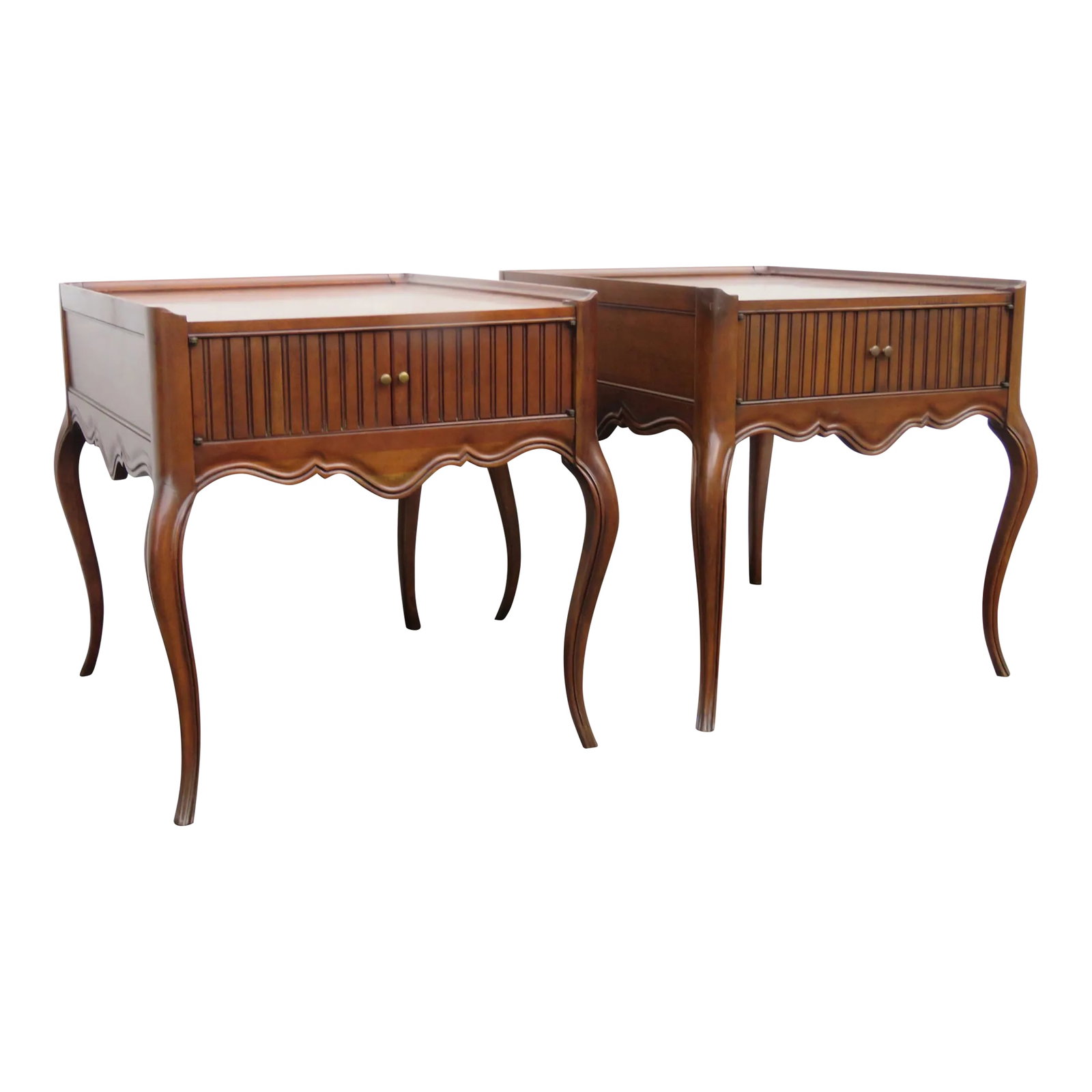 Baker French Burlwood Side End Lamp Accent Tables a Pair (1 of 12)