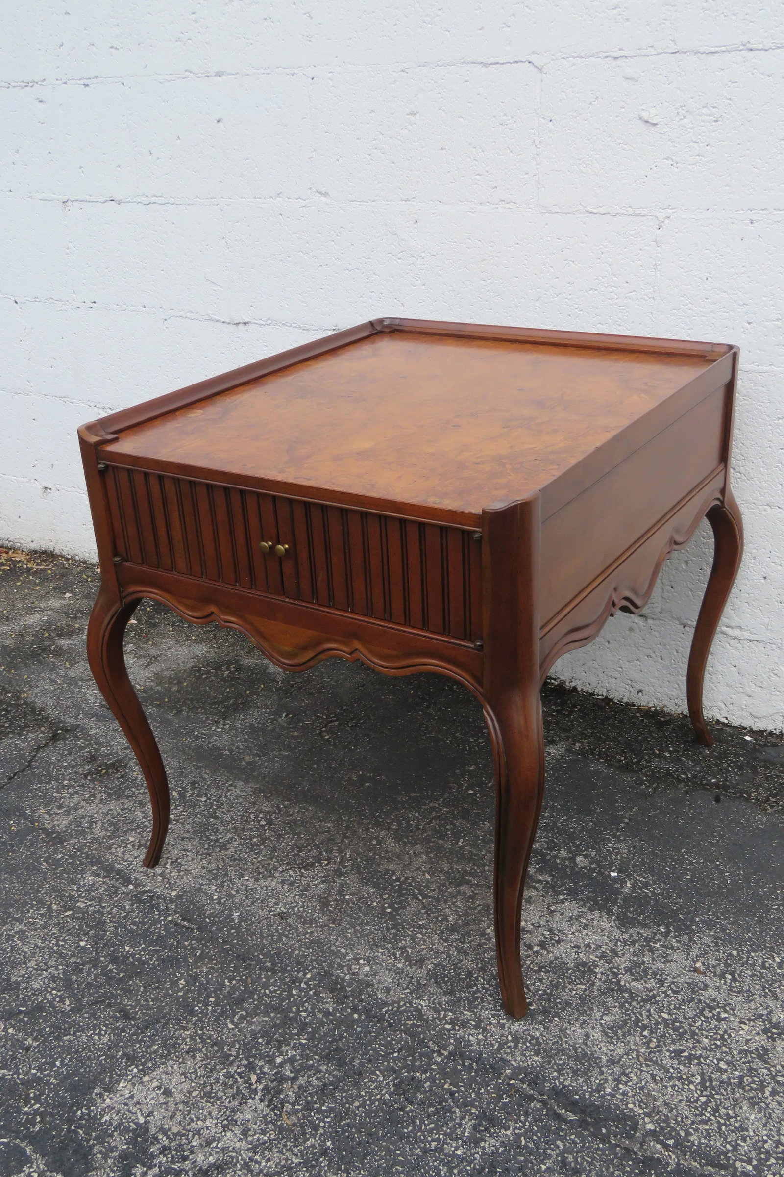Baker French Burlwood Side End Lamp Accent Tables a Pair - 6