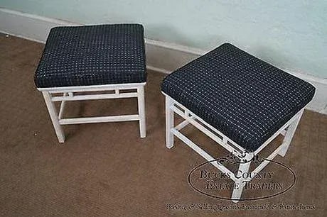 James Mont Era Asian Influenced Painted Benches (A) - a Pair - 12
