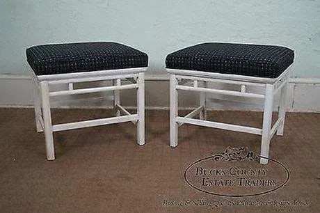 James Mont Era Asian Influenced Painted Benches (A) - a Pair - 2