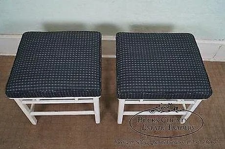 James Mont Era Asian Influenced Painted Benches (A) - a Pair - 7