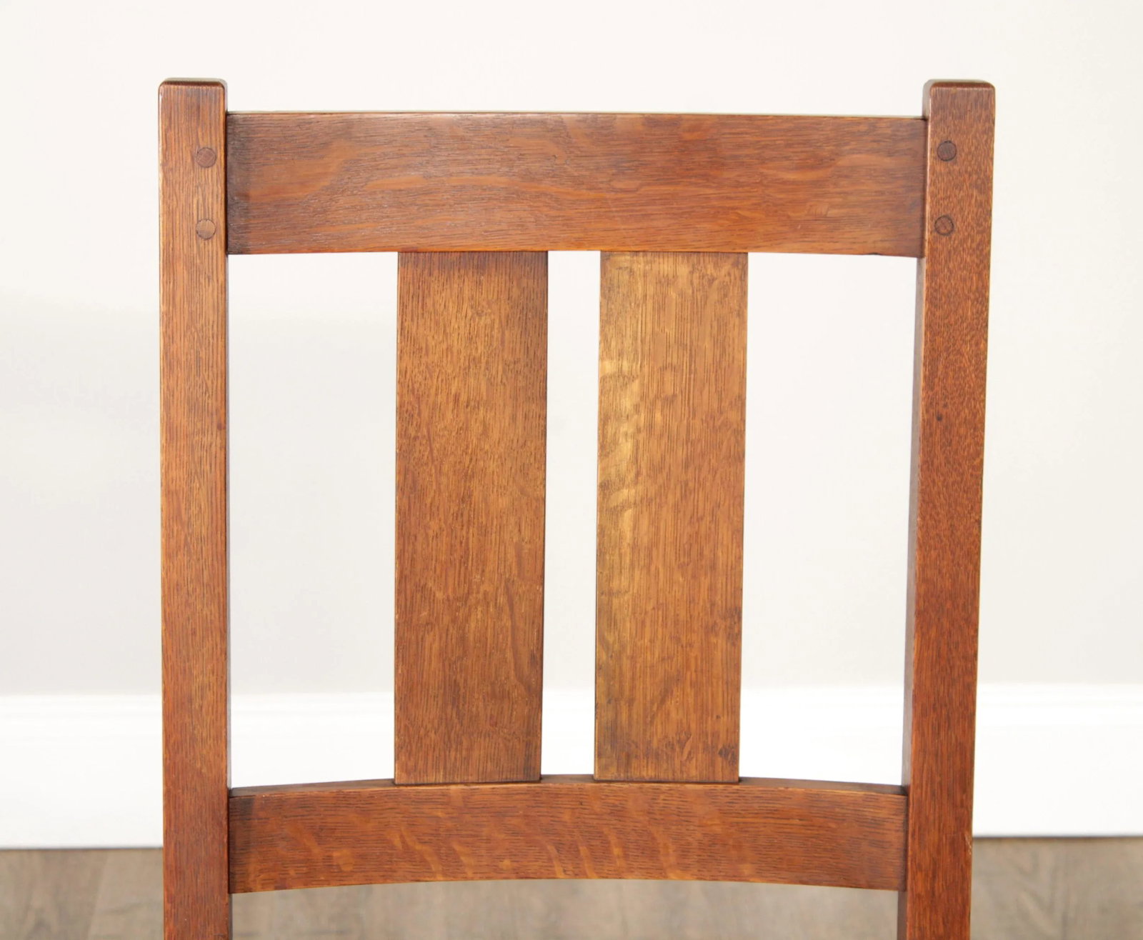 L. & J.G. Stickley Antique Mission Oak Pair of Leather Seat Side Chairs - 10