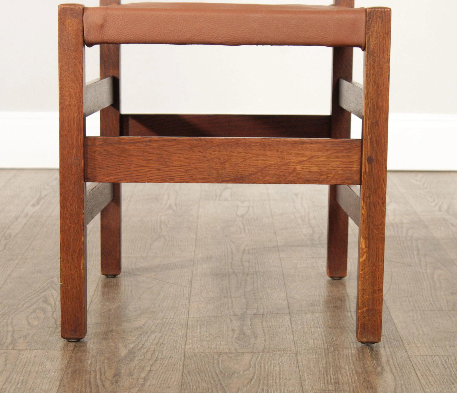 L. & J.G. Stickley Antique Mission Oak Pair of Leather Seat Side Chairs - 9