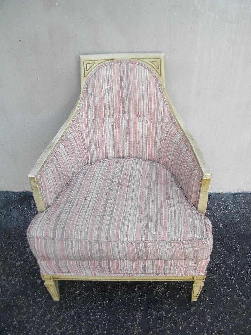 French Distressed Painted Living Bed Room Side Chairs - Pair - 4