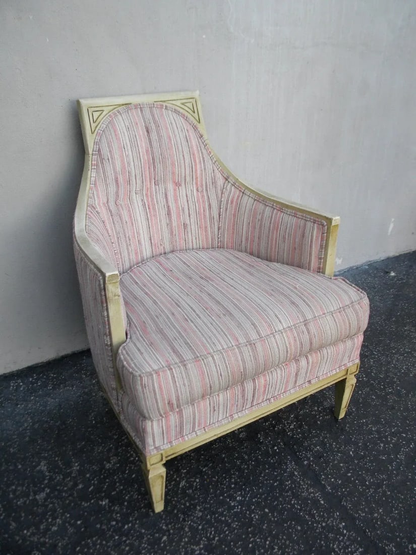 French Distressed Painted Living Bed Room Side Chairs - Pair - 5