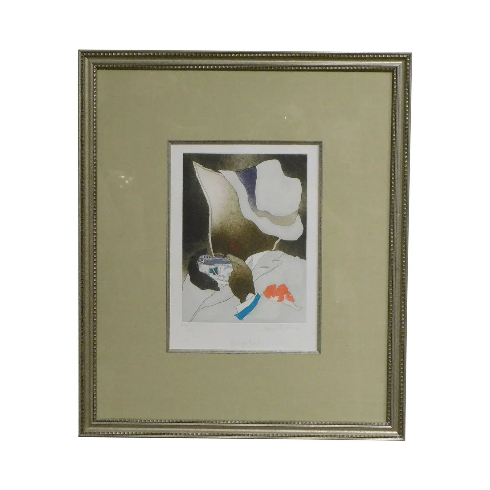 Framed Limited Edition Color Etching "Autoportrait" #75/150 - 13