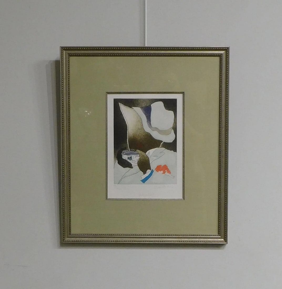 Framed Limited Edition Color Etching "Autoportrait" #75/150 - 2