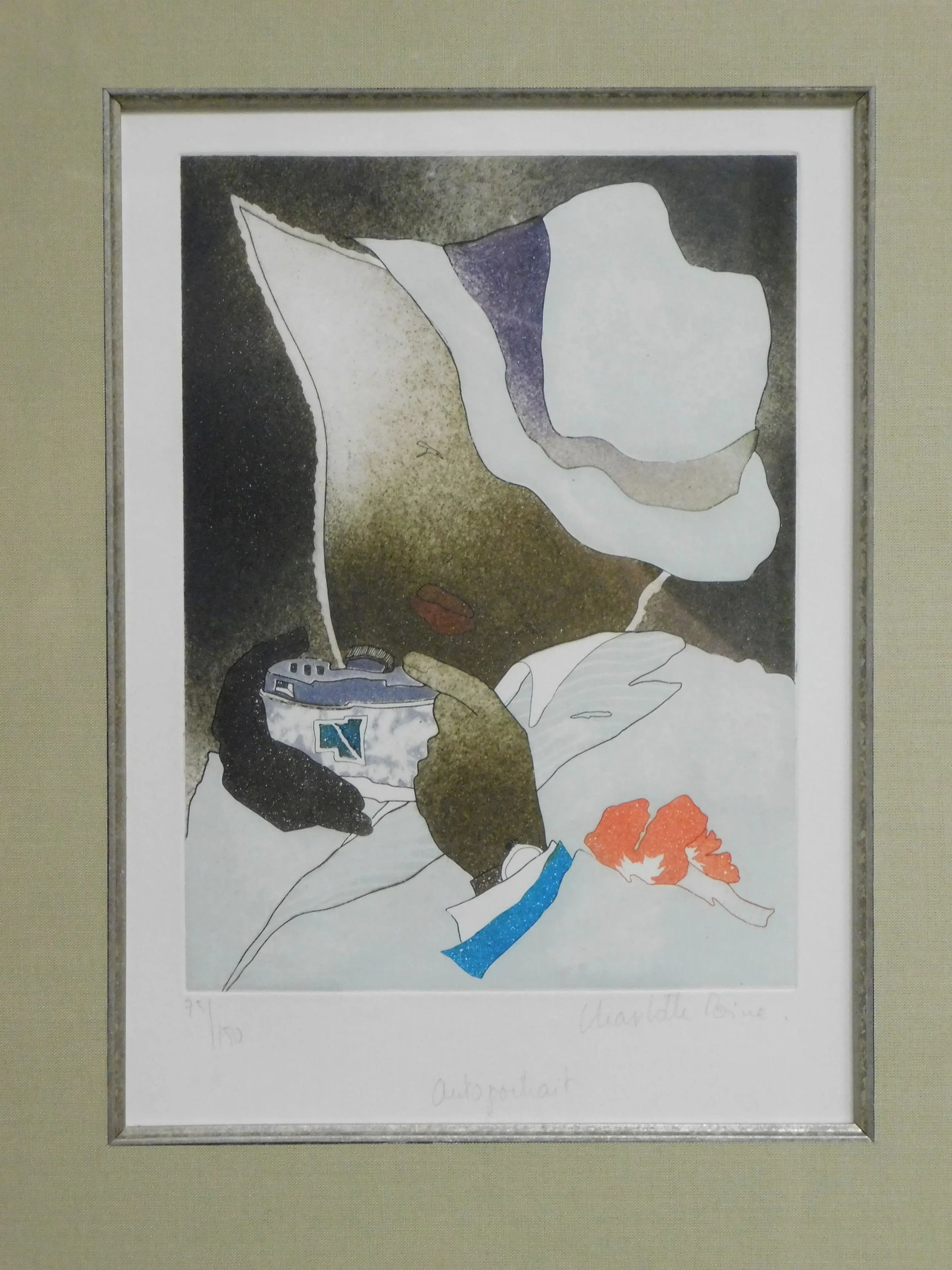 Framed Limited Edition Color Etching "Autoportrait" #75/150 - 8