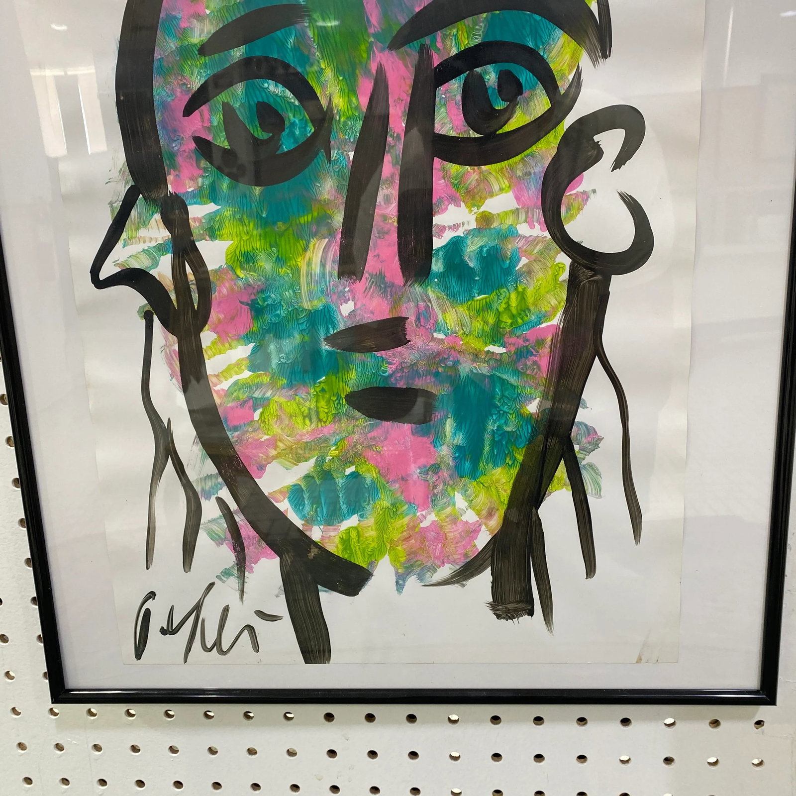 1970s Vintage Abstract Portraiture; Contemporary Original Artwork by Peter Robert Keil, Framed - 3