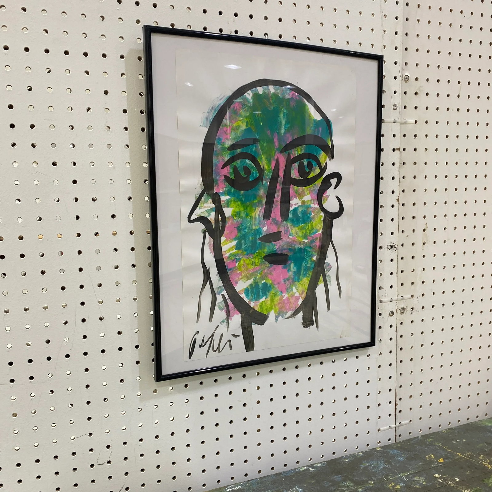 1970s Vintage Abstract Portraiture; Contemporary Original Artwork by Peter Robert Keil, Framed - 5