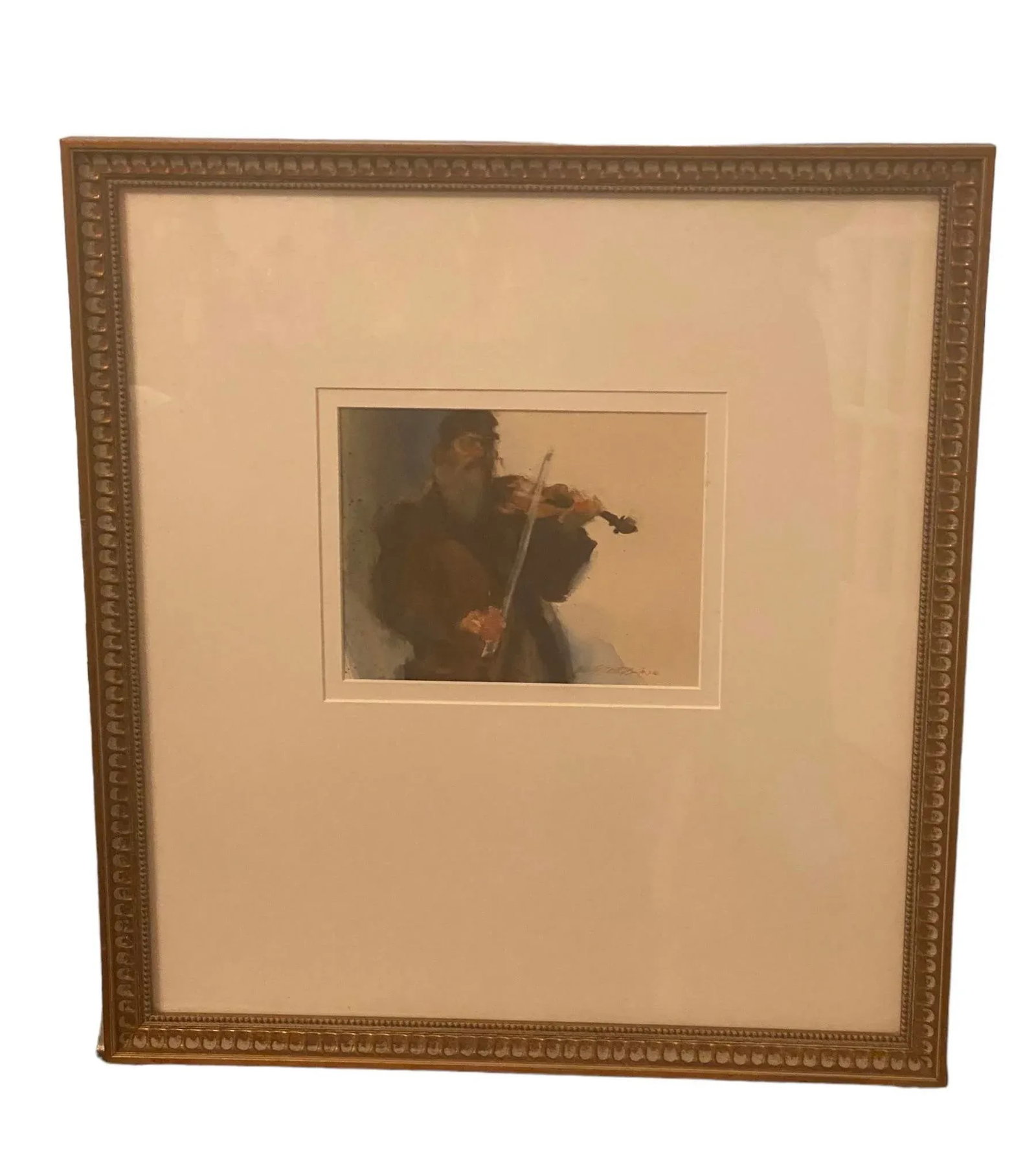 Late 20th Century Framed Watercolor Portrait "Tevye,The Fiddler on the Roof" by Arne Westerman 1982 - 12
