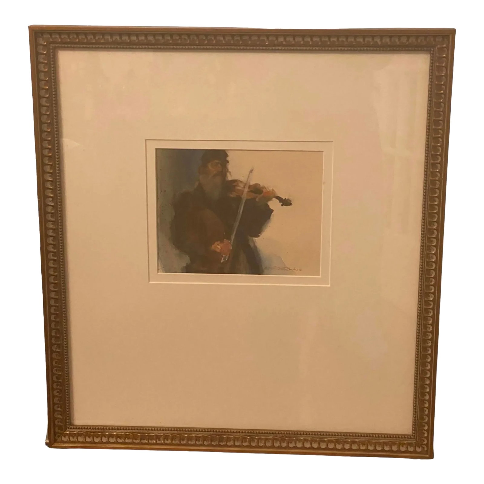 Late 20th Century Framed Watercolor Portrait "Tevye,The Fiddler on the Roof" by Arne Westerman 1982: Late 20th Century Framed Watercolor Portrait "Tevye,The Fiddler on the Roof" by Arne Westerman 1982. Description: This is an original painting in watercolor on paper depicting Tevye, the narrator of T
