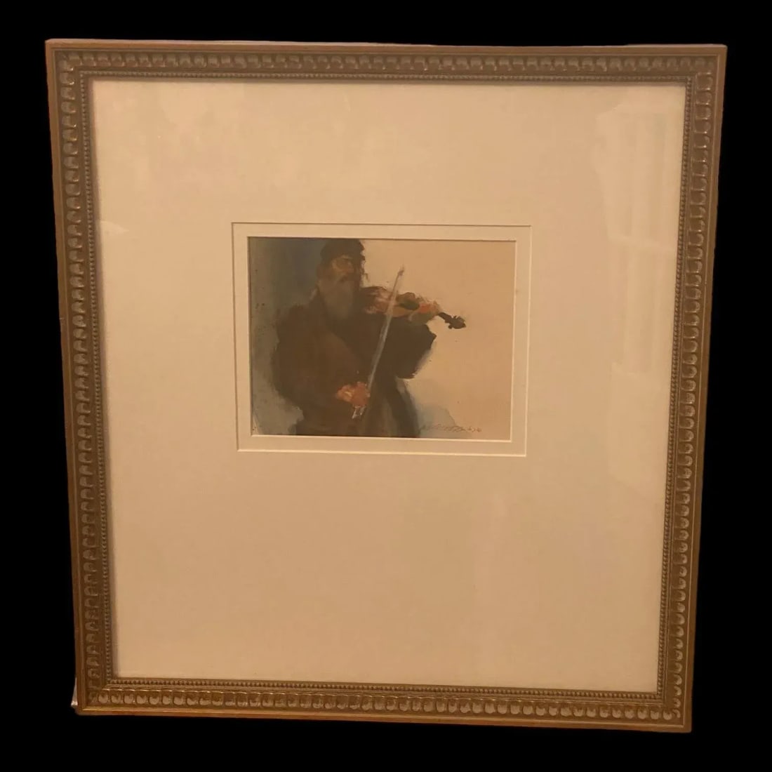 Late 20th Century Framed Watercolor Portrait "Tevye,The Fiddler on the Roof" by Arne Westerman 1982 - 3