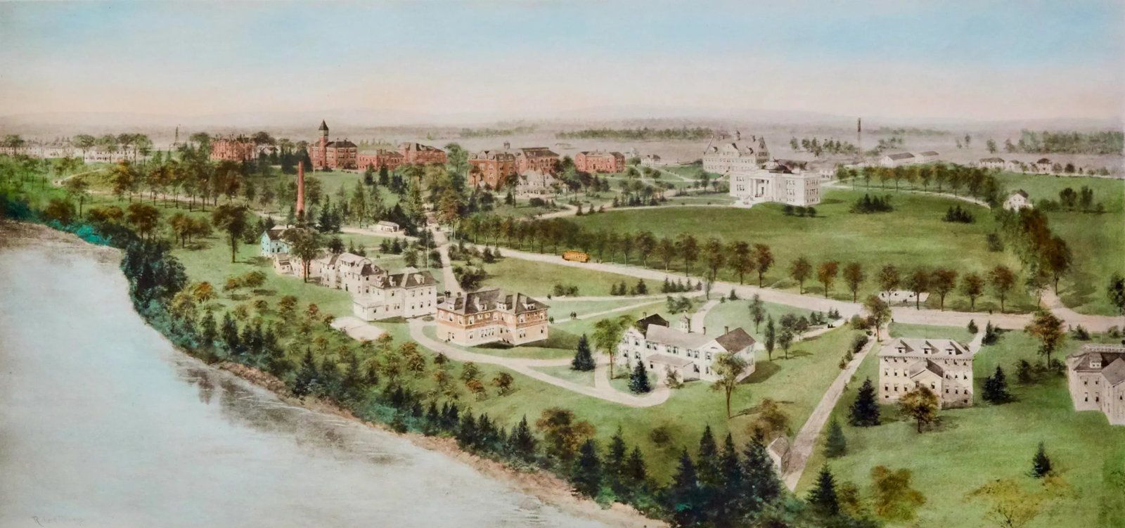 University of Maine Engraving, After Richard Rummell, c.1913 - Hand-Colored Print Wove Paper, Large - 2