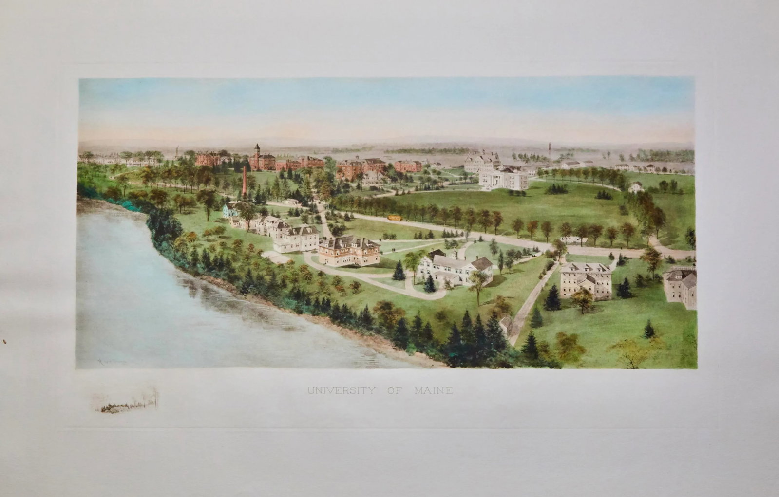 University of Maine Engraving, After Richard Rummell, c.1913 - Hand-Colored Print Wove Paper, Large - 3