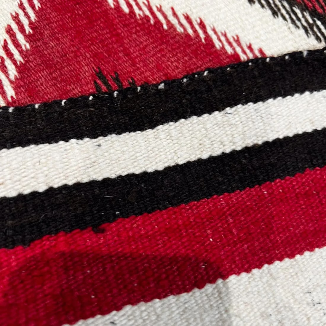Handwoven Navajo Indian Flat Weave Textile, Geometric Design, 1900s - 10