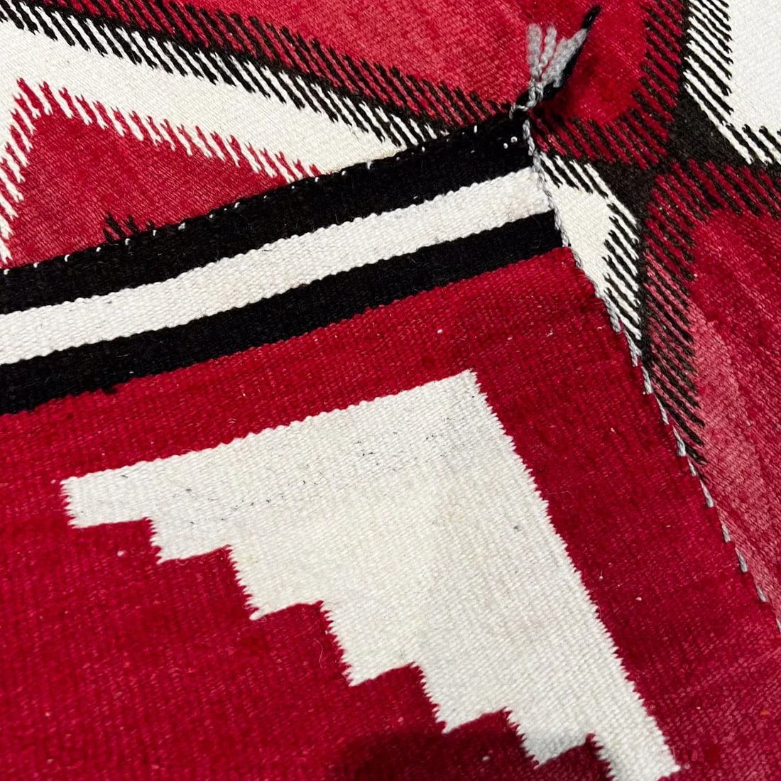 Handwoven Navajo Indian Flat Weave Textile, Geometric Design, 1900s - 11