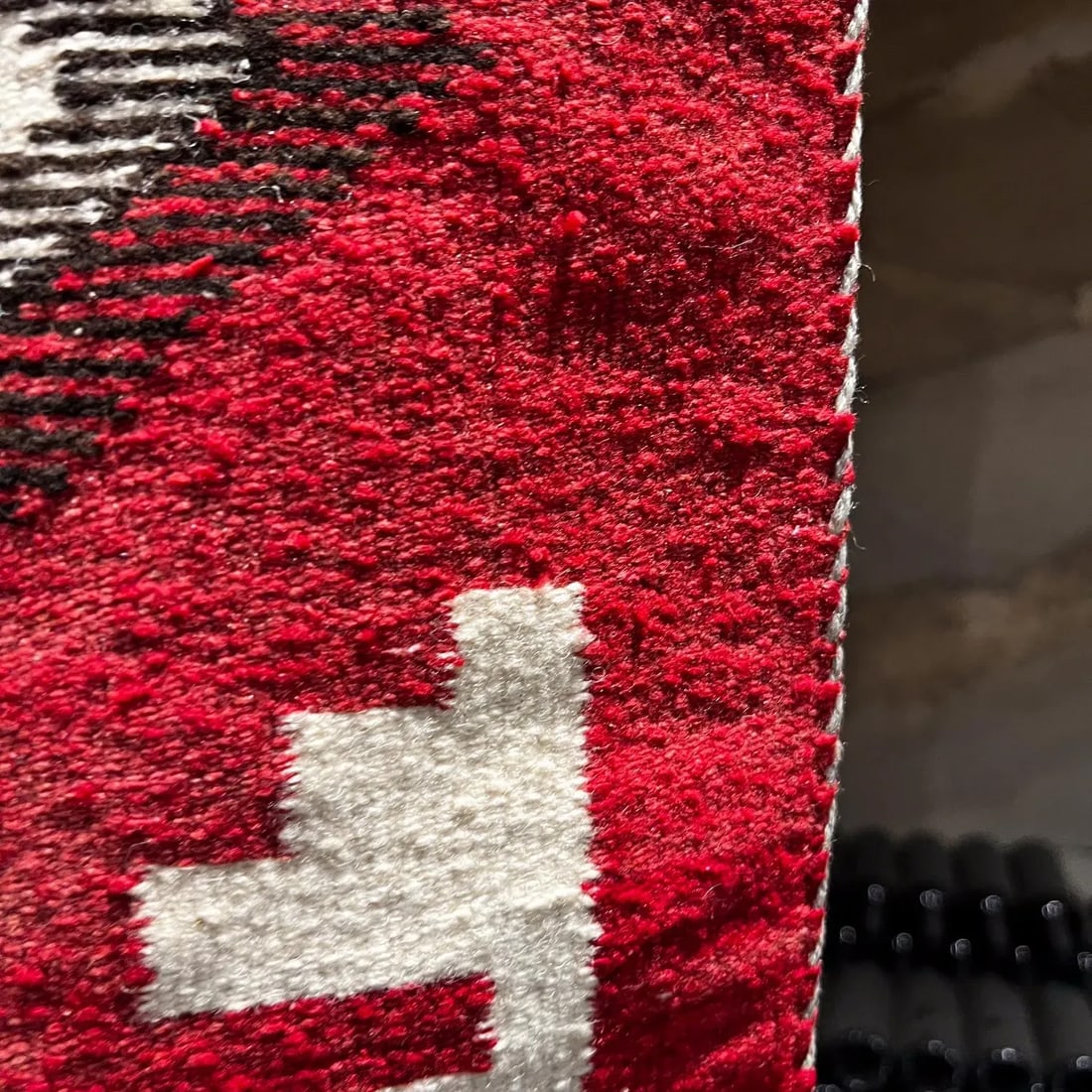 Handwoven Navajo Indian Flat Weave Textile, Geometric Design, 1900s - 6