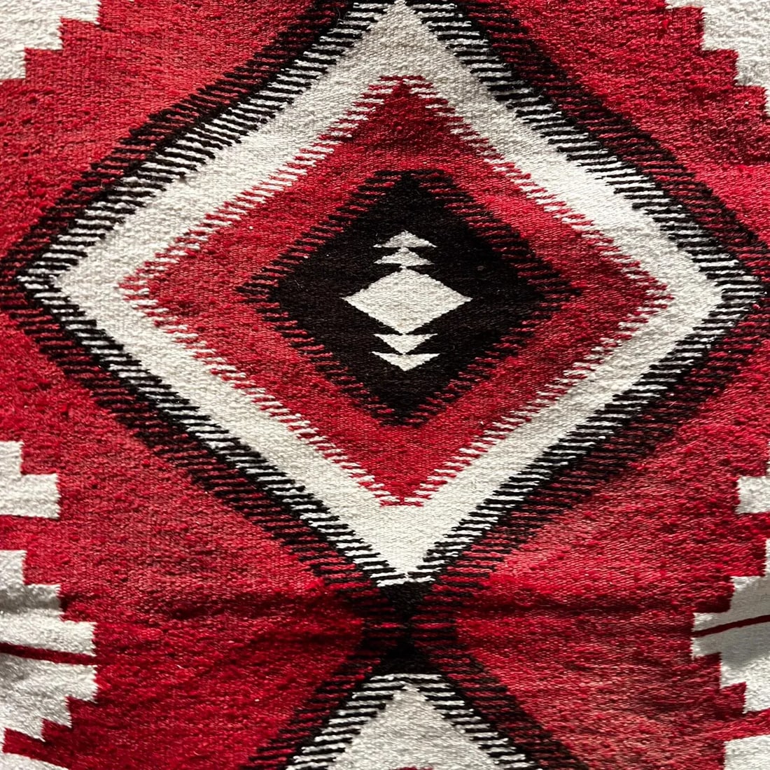 Handwoven Navajo Indian Flat Weave Textile, Geometric Design, 1900s - 8