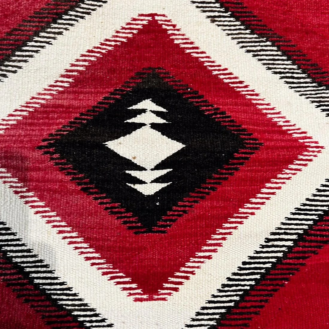 Handwoven Navajo Indian Flat Weave Textile, Geometric Design, 1900s - 9