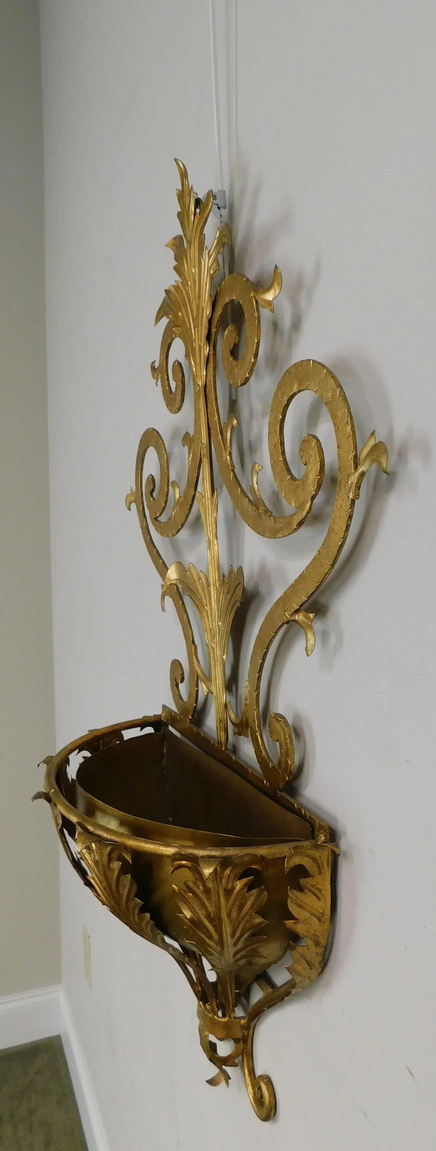 1950's Italian Gilt Metal Rococo Planter - 3