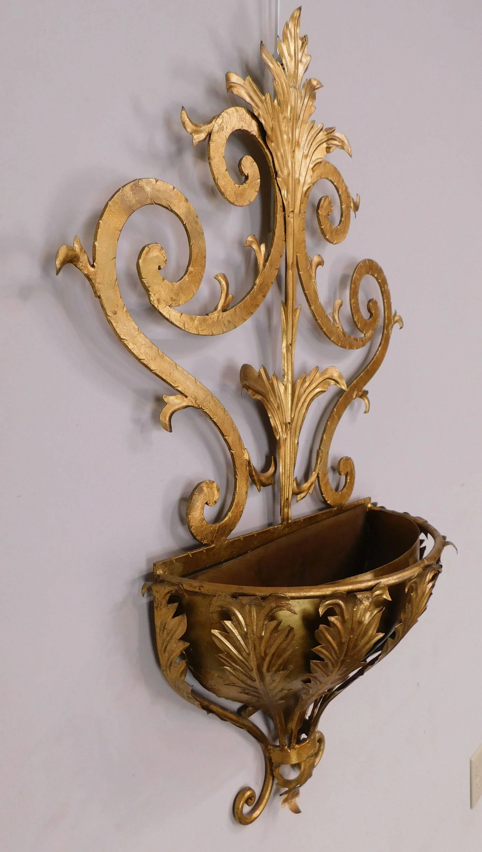 1950's Italian Gilt Metal Rococo Planter - 4