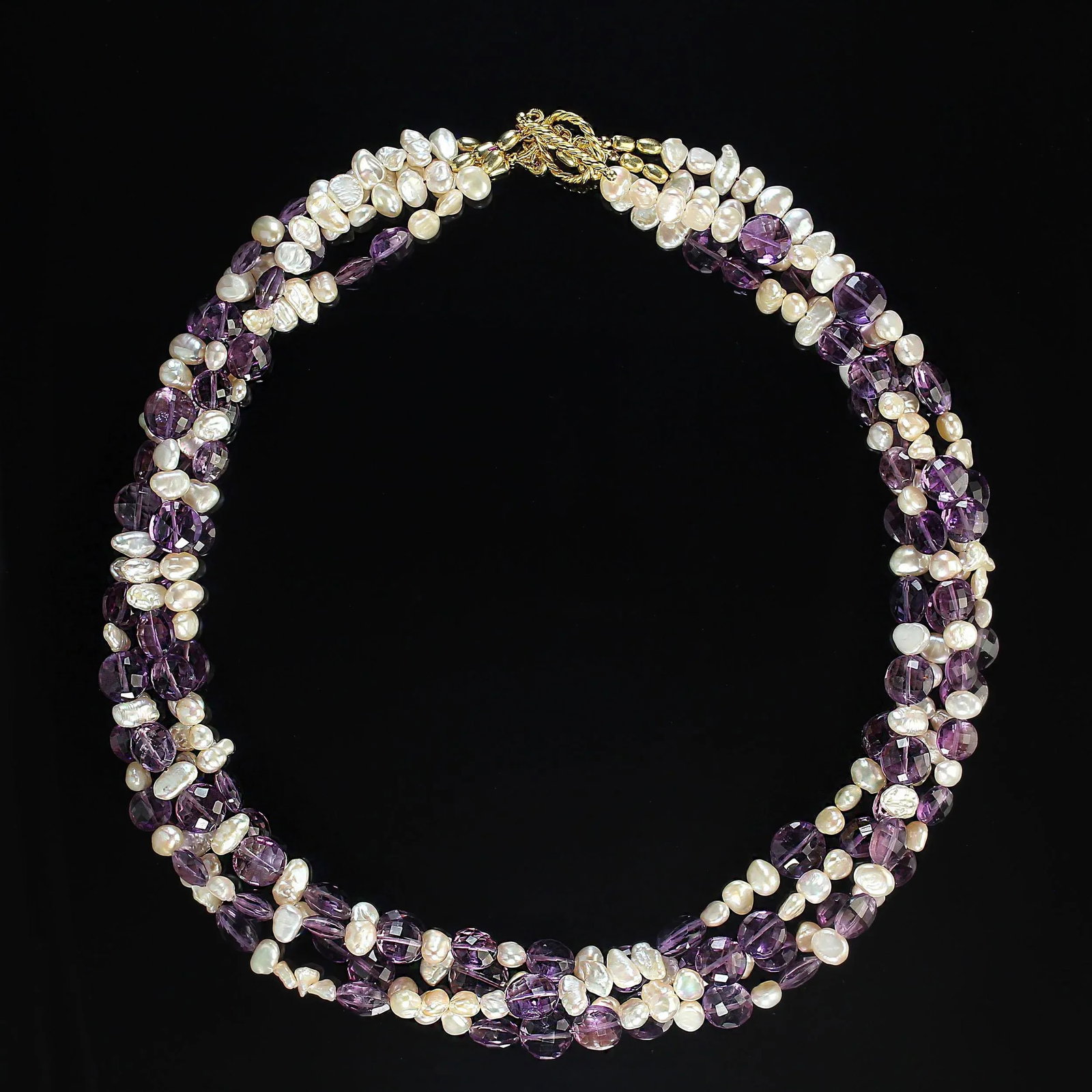 Four Strand Necklace of Amethyst and Pearls - 3